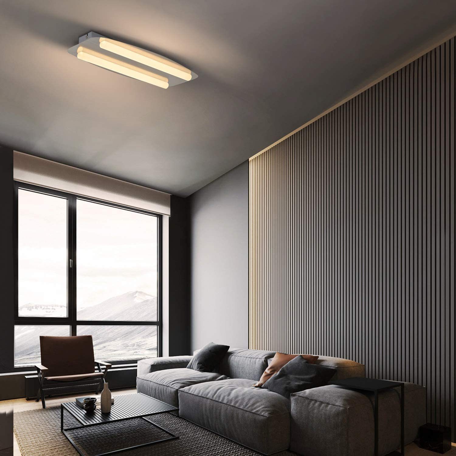 Nickel Wandleuchte Acryl fest LED Innen LED Deckenleuchte ZMH integriert, Kronleuchter, Küche Warmweiß