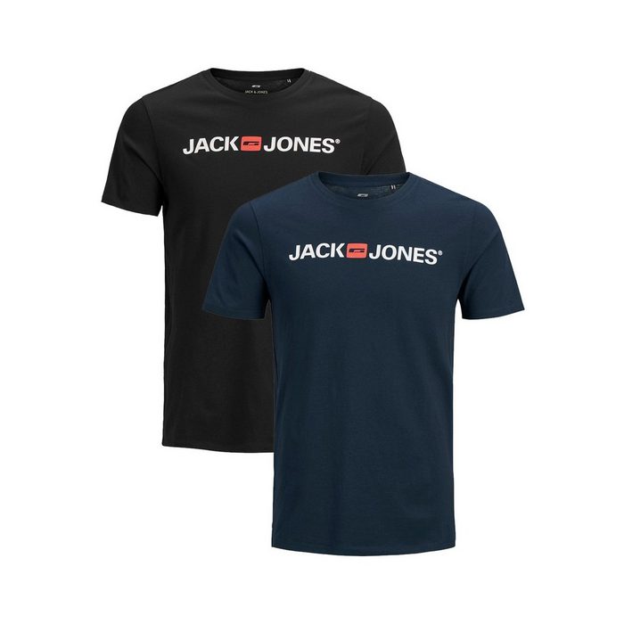 Jack & Jones T-Shirt JJECORP LOGO TEE SS CREW NECK NOOS - 12137126 (2-tlg) 3661 in Schwarz-Blau