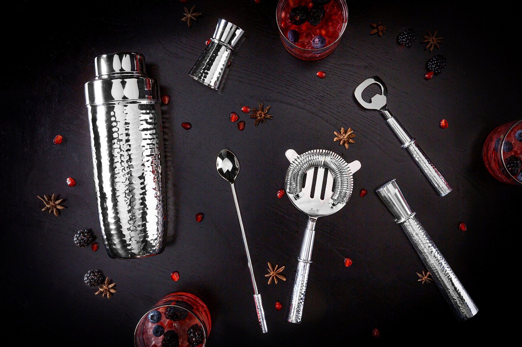 Fink Cocktail Shaker NASSAU, Edelstahl, (1-tlg), aus Edelstahl, mit Hammerschlagstruktur