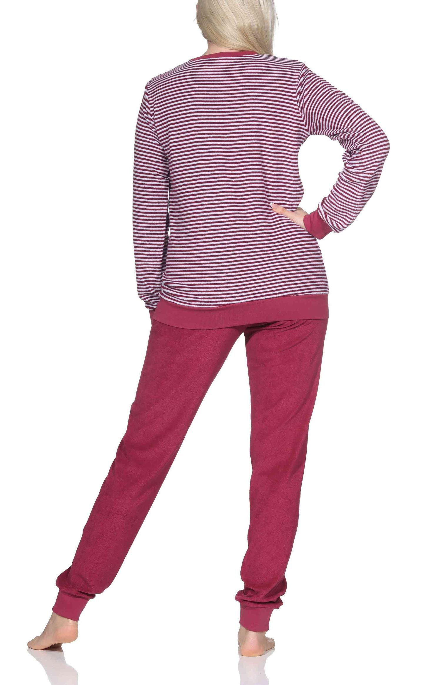 Normann Pyjama Normann Damen Frottee Pyjama langarm mit Bündchen - auch in Übergröße – Bild 4 von 5