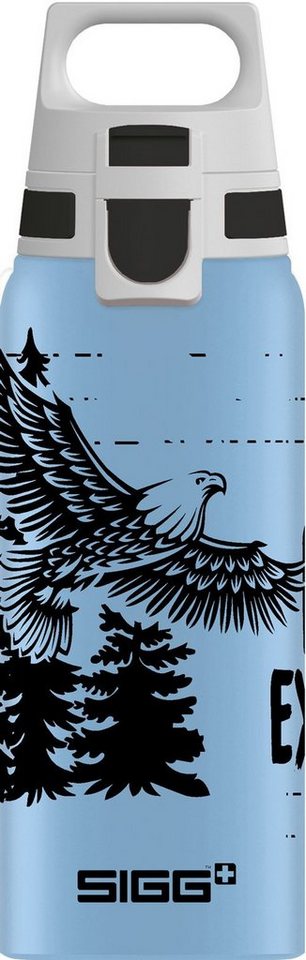Sigg Trinkflasche schöne Kindertrinkflasche mit Motiv, SIGG Alutrinkflasche 'WMB One' - 0,6 L Brave Eagle