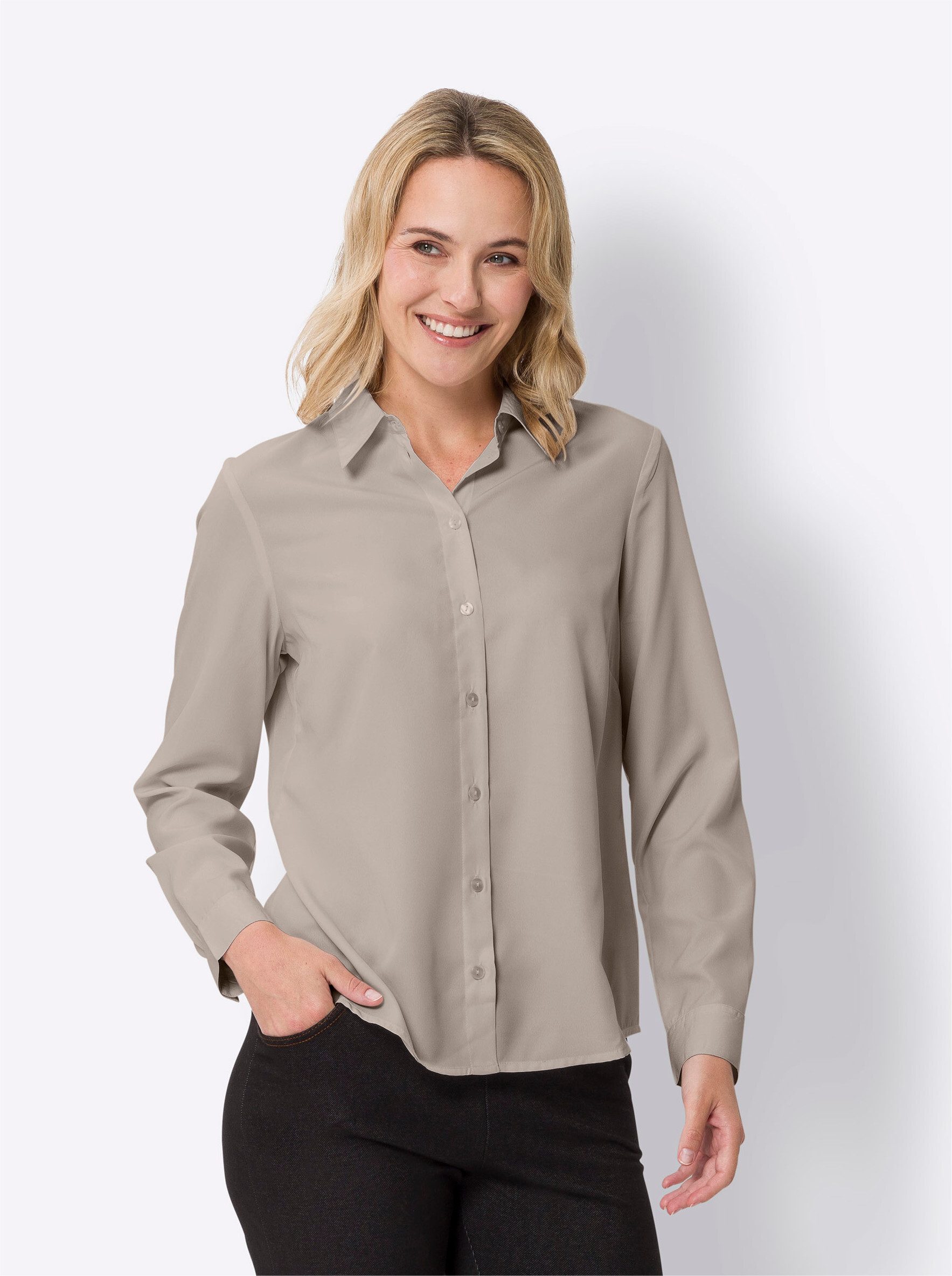 Klassische Bluse Langarm-Bluse
