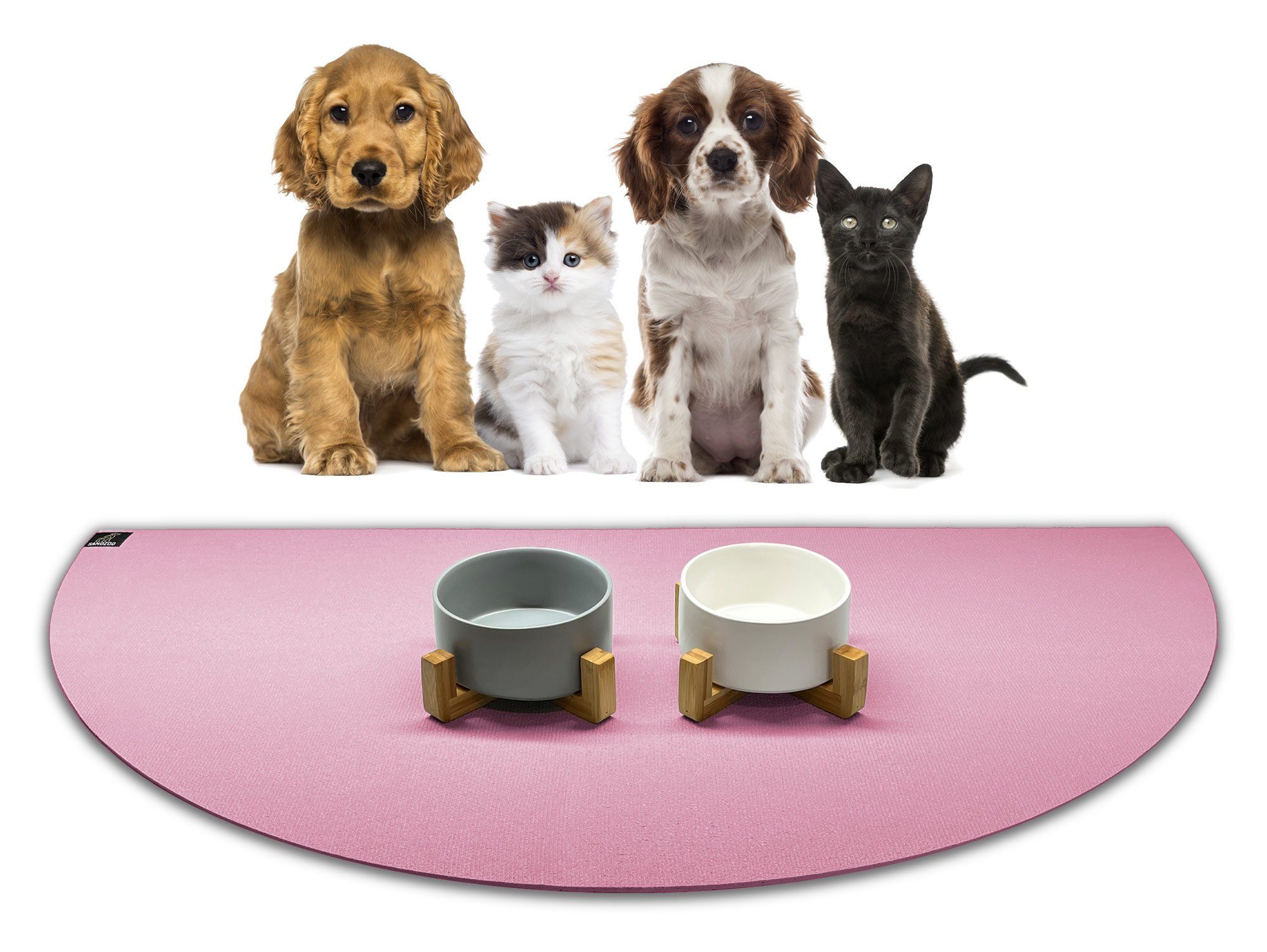 Sanozoo Napfunterlage Öko-Tex & Made in Germany, 2-St., für Hunde & Katzen in Eckig, Rund, Halbrund oder Eckrund