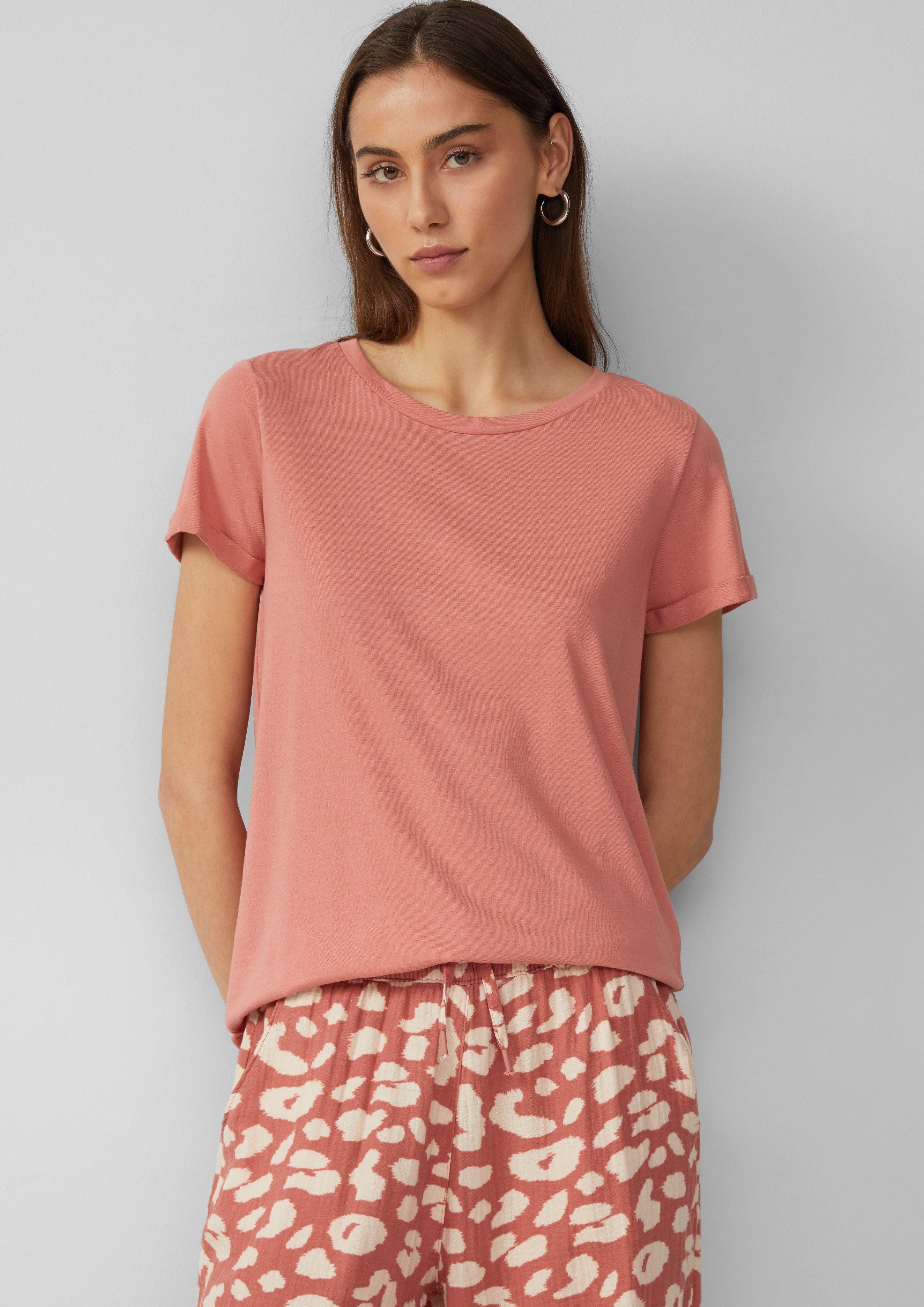 QS Kurzarmshirt Jerseyshirt mit Crew Neck günstig online kaufen