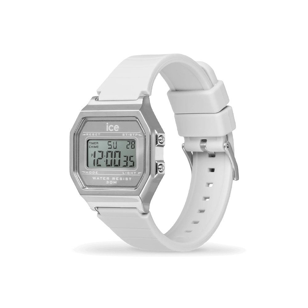 ice-watch Digitaluhr Ice-Watch Ice Digit Retro Metal Silver Mirror White (S) 022734, Hochwertiges Produkt mit zeitlosem Design, sorgfältiger Verarbeitung