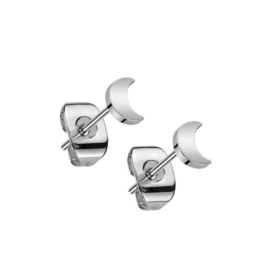 BUNGSA Ohrring-Set Ohrstecker Mond verschiedene Farben aus Titan für Damen (1 Paar (2 Stück), 2-tlg), Ohrschmuck Ohrringe silber