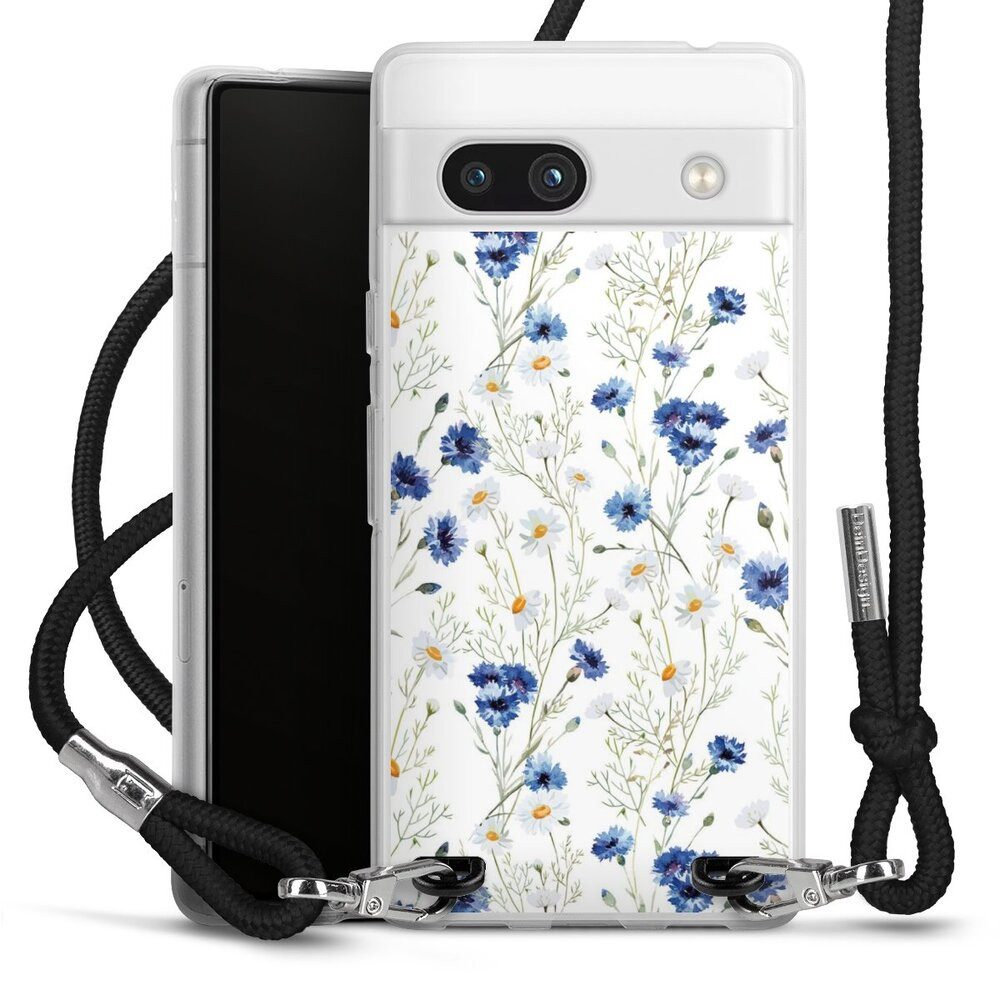 DeinDesign Handyhülle Muster Blume Blumen Flower Pattern 6, Google Pixel 7a Handykette Hülle mit Band Case zum Umhängen