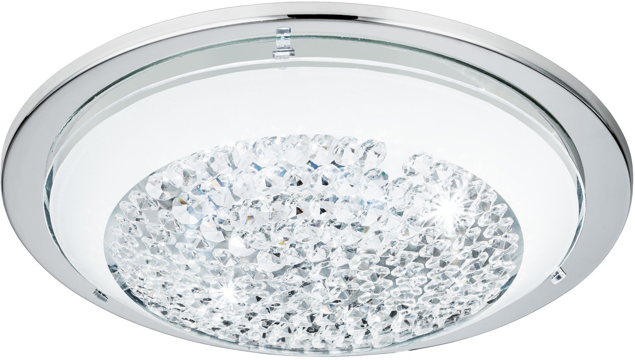 EGLO LED Deckenleuchte integriert / / 11W) x x LED-Platine 1 / fest integriert, inkl. Ø8,5 LED-Leuchtmittel, fest LED Lampe, H9 Warmweiß, ACOLLA, cm (je chrom Inkl. energiesparendem