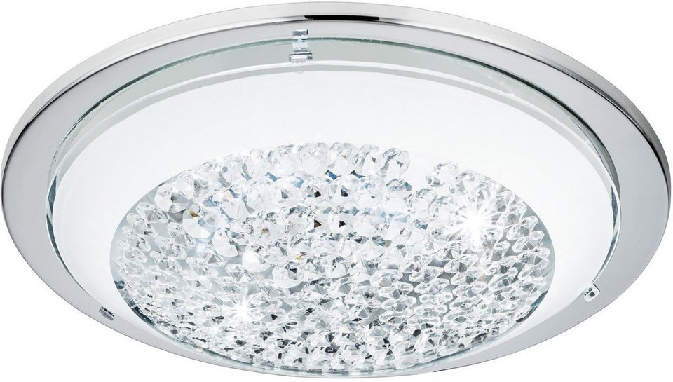 EGLO LED Deckenleuchte ACOLLA, LED fest integriert, Warmweiß, chrom / Ø8,5  x H9 cm / inkl. 1 x LED-Platine (je 11W) / Lampe, Inkl. energiesparendem LED-Leuchtmittel,  fest integriert