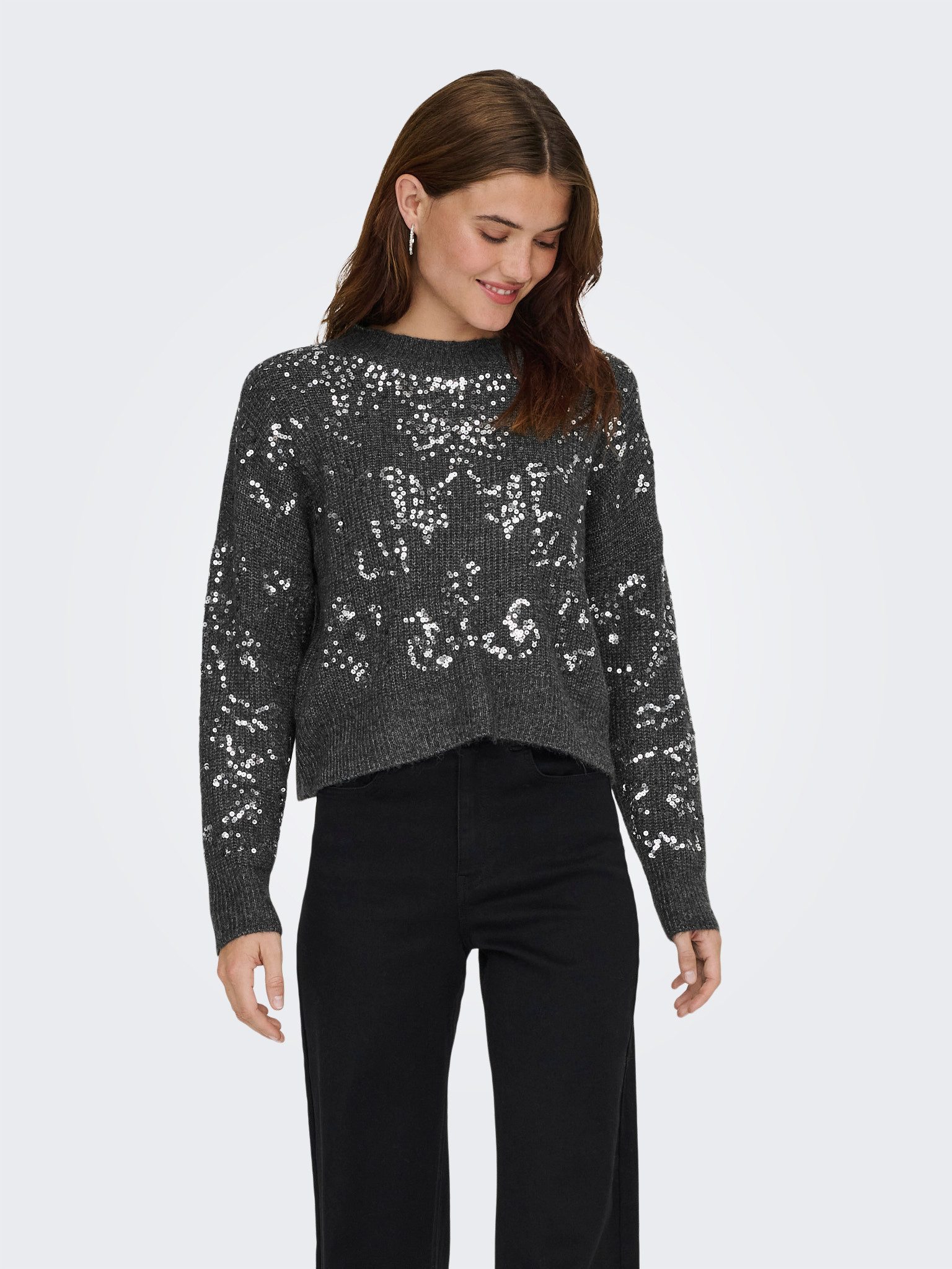 ONLY Rundhalspullover ONLALTA LS SEQUIN O-NECK günstig online kaufen
