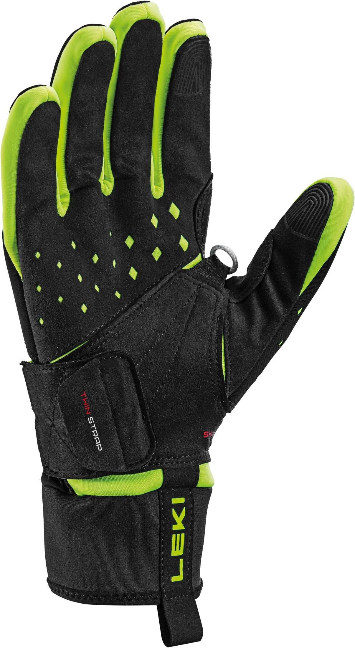 Leki Langlaufhandschuhe Herren RACE SHARK Neon - Yellow Black HRC Langlauf-Handschuhe