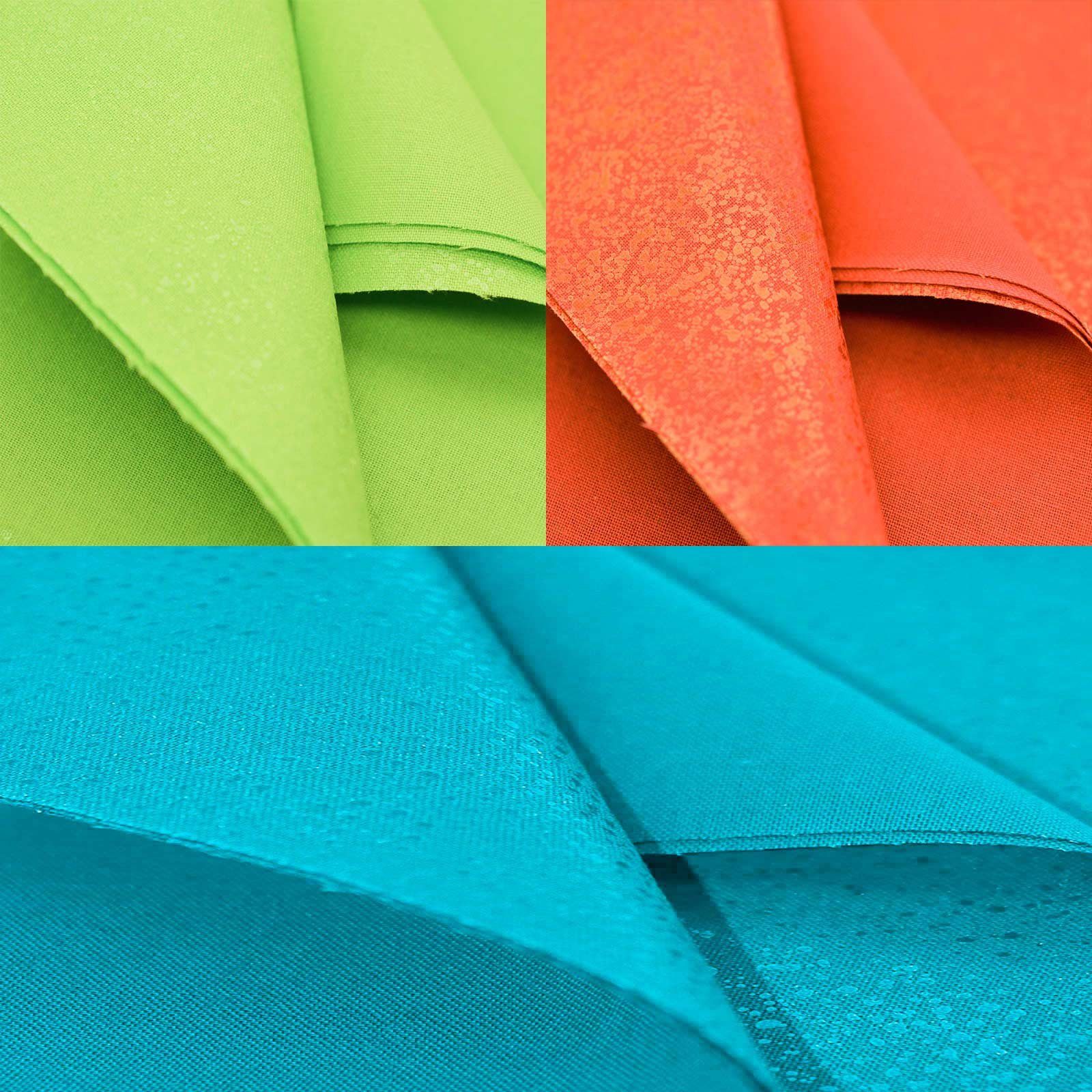 maDDma Aufnäher 3 zuschneidbare Flicken, Stoff - 100 % Baumwolle, Klebstoff - Polyethylen, orange grün blau