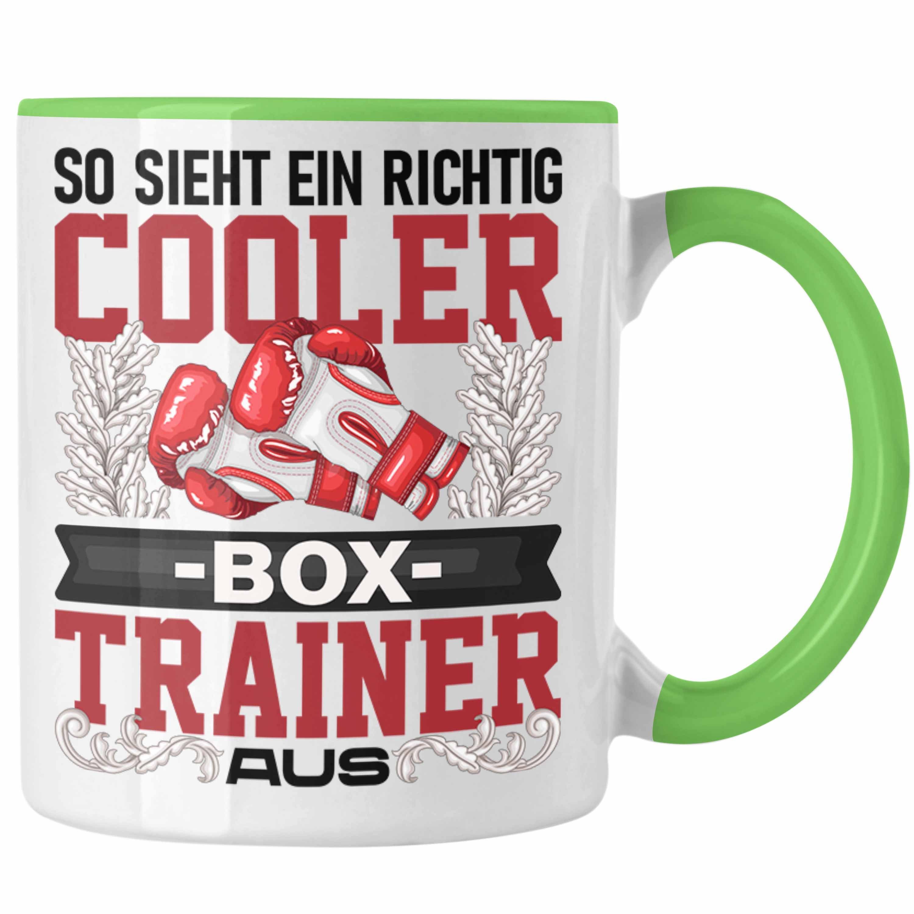 Trendation Tasse Box Trainer Tasse Geschenk Boxtrainer Geschenkidee Trainer Coach Grün