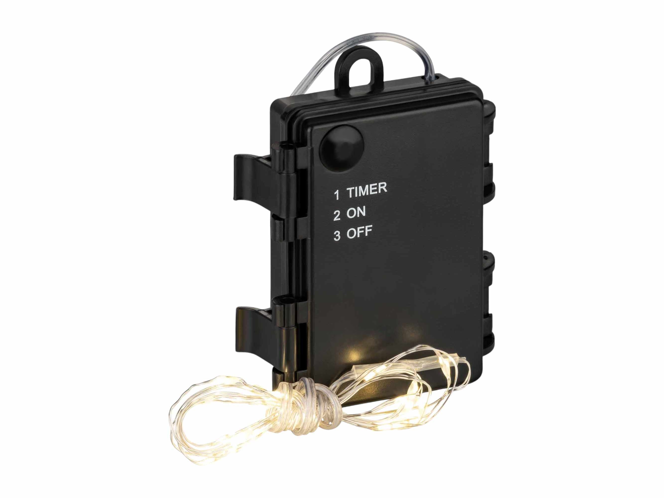 Coen Bakker Deco BV LED-Lichterkette LED Wire, Batterie Außen Draht silber 6/18h Timer 100 LED 4,95m
