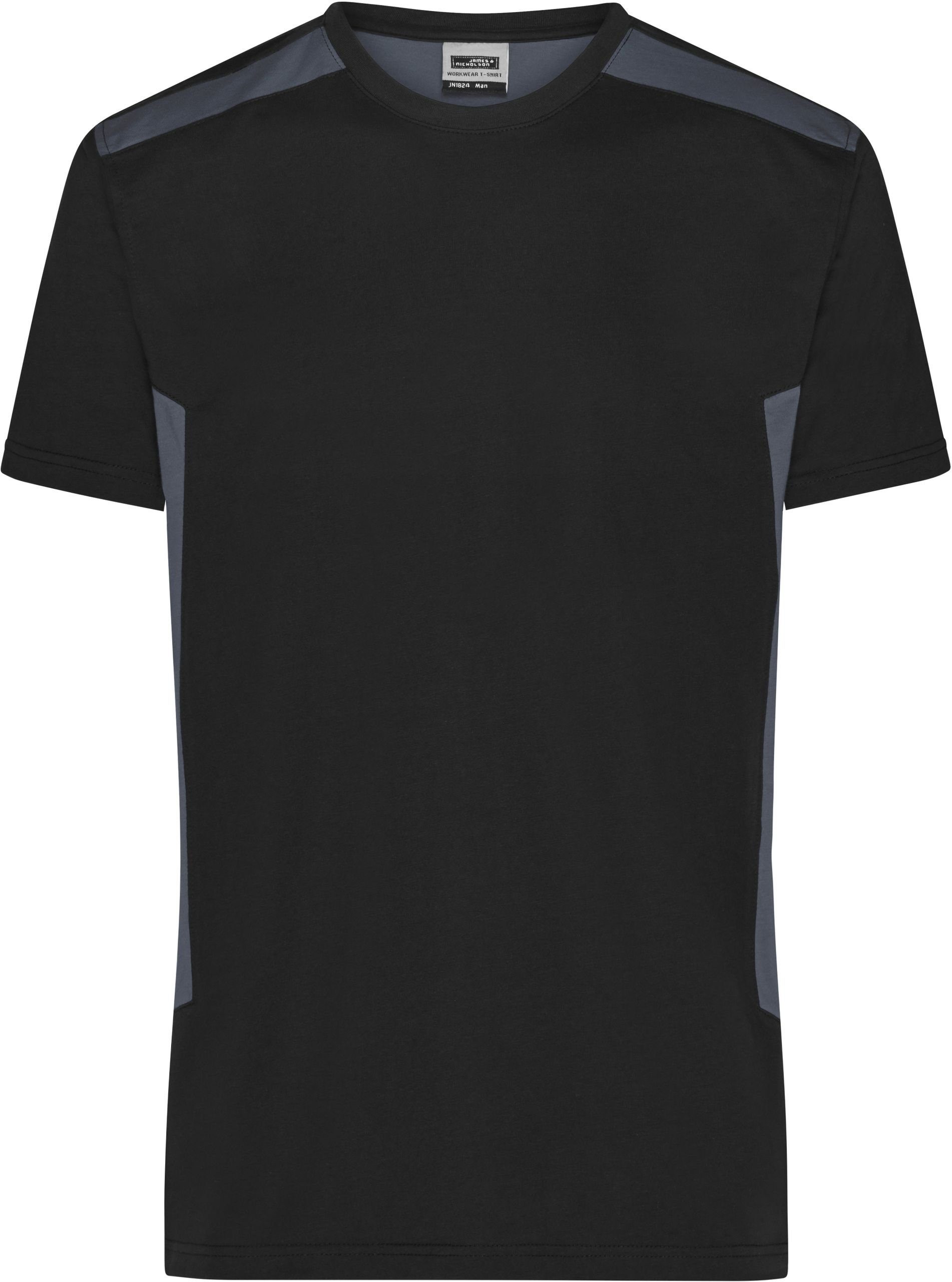 James & Nicholson T-Shirt Herren Workwear T-Shirt - Strong black/carbon