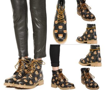 Moschino MOSCHINO TEDDY BEAR QUILTED COMBAT ANKLE HIKING BOOTS SCHUHE SHOES DEA Ankleboots