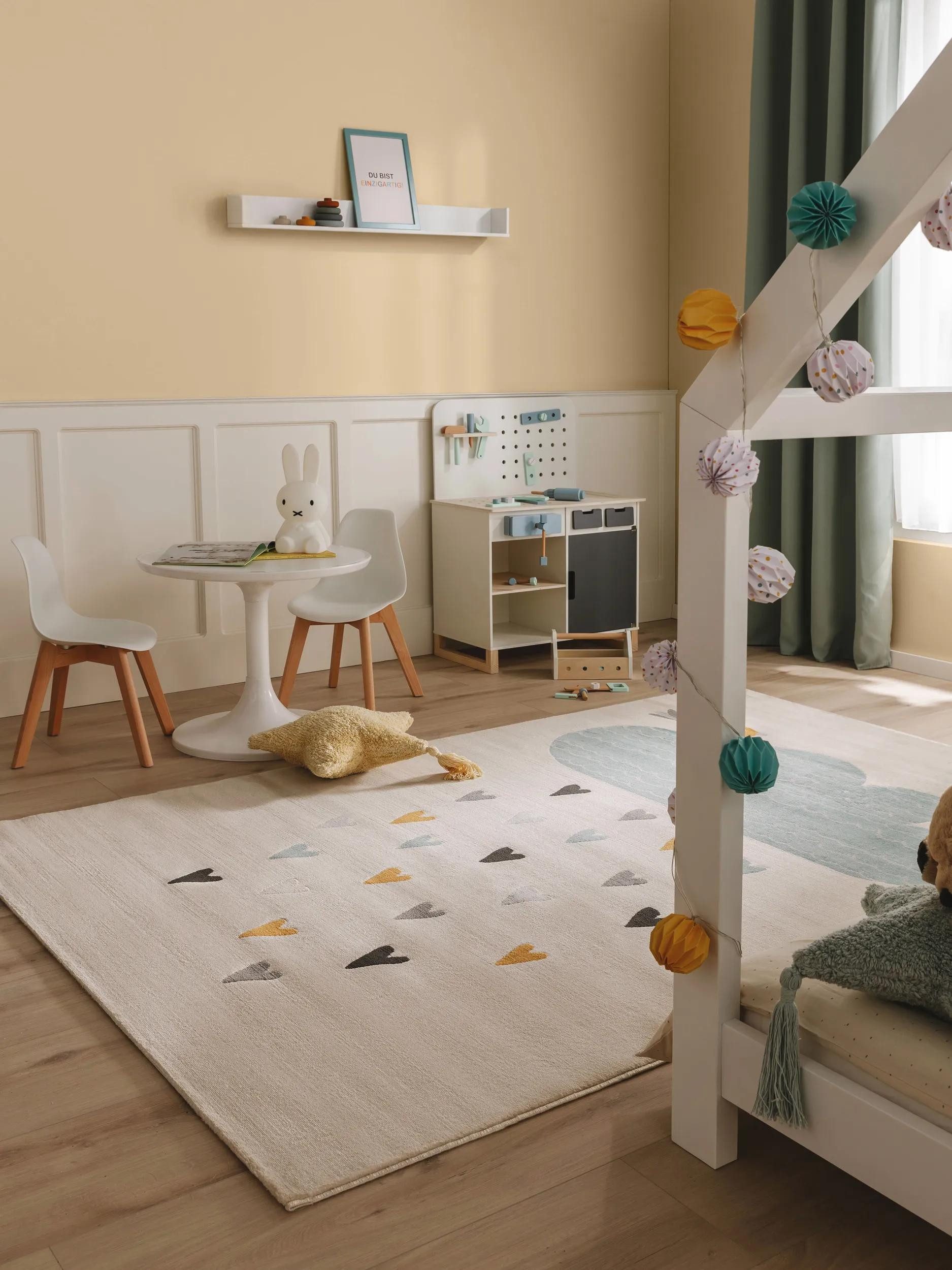 benuta Kinderteppich Juno, rechteckig, Höhe: 6 mm, Kunstfaser, Berber, Ethno-Style, Wohnzimmer