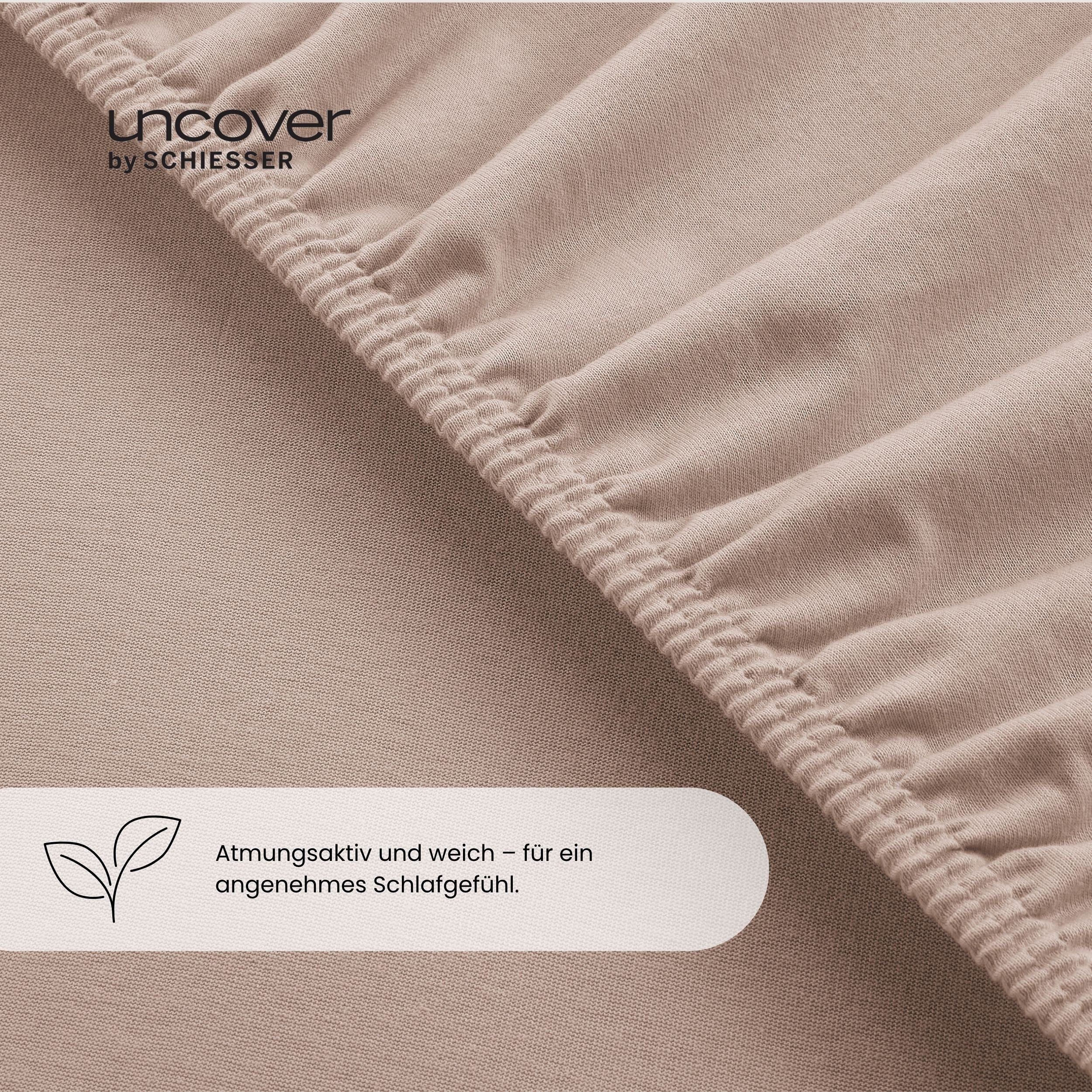 uncover by SCHIESSER Spannbettlaken New Jersey aus 100% Baumwolle, Jersey, Gummizug: rundum, (1 Stück), OEKO-TEX® MADE IN GREEN