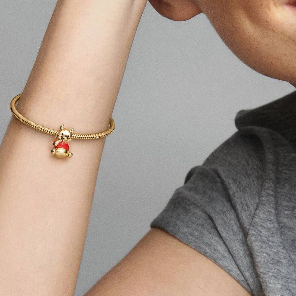 Pandora Charm-Einhänger SHINE-762212C01, Disney, Winnie Puuh, Vergoldet, Emaille
