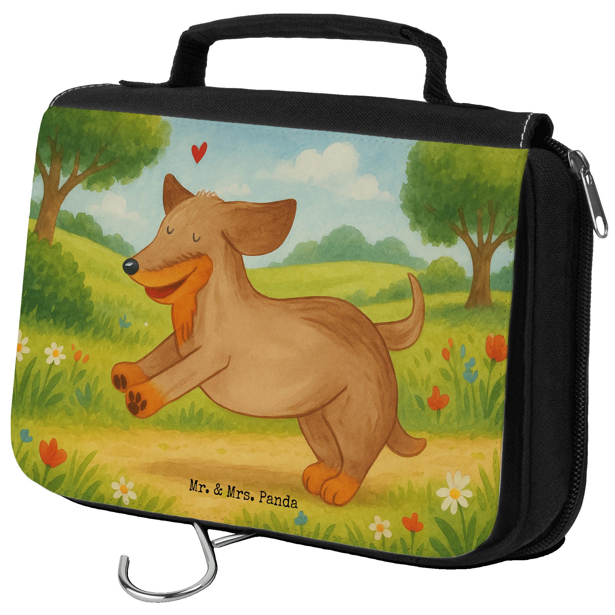 Kulturbeutel Hund Dackel Design, kosmetiktäschchen, Weiß, Kulturbeutel, kosmetiktä