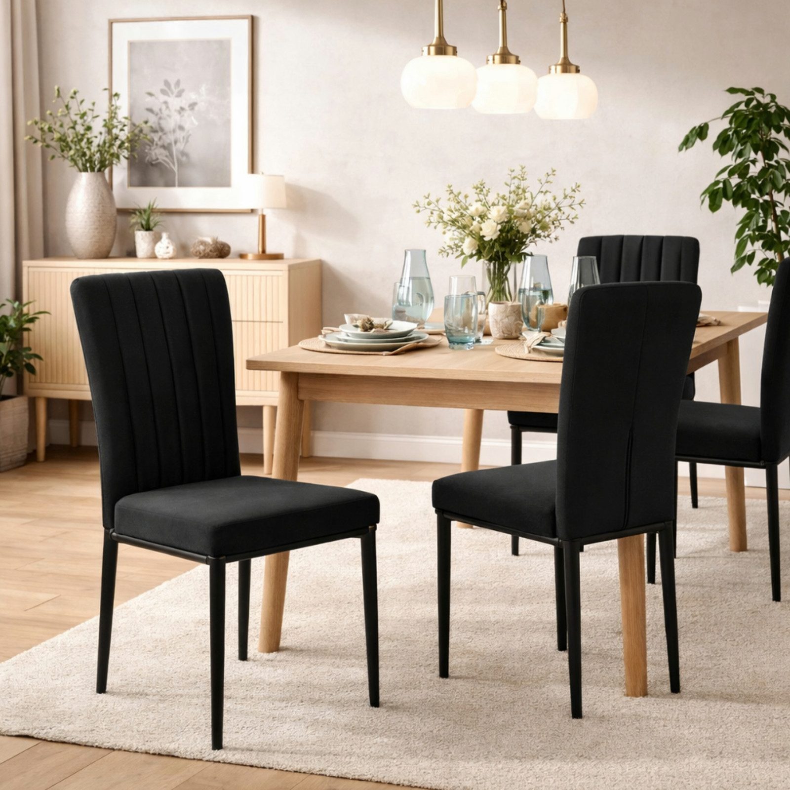 HAGO Esszimmerstuhl 4er Set Esszimmerstuhl Hochlehner Polsterstuhl Küchenstuhl Stuhl