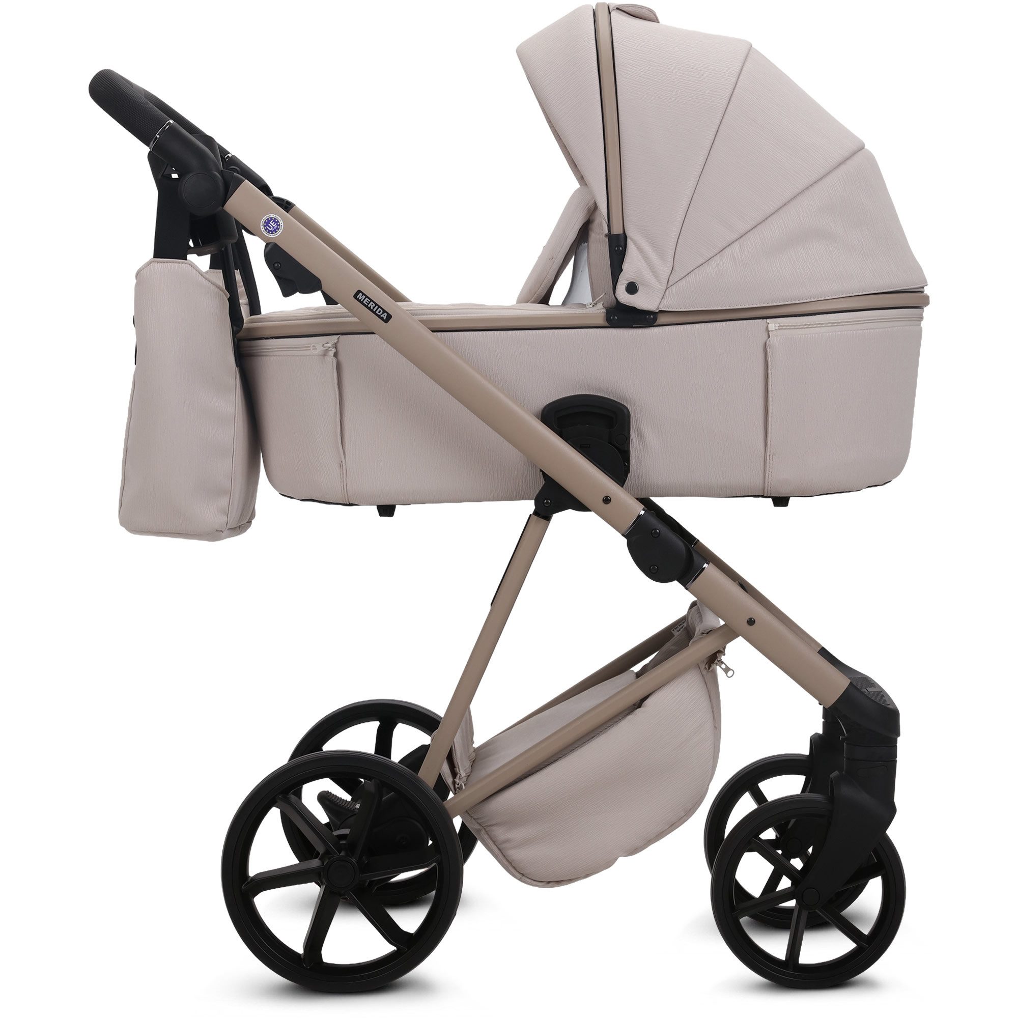 Knirpsenland Kombi-Kinderwagen Merida Luxus & Eleganz 2in1, inkl. Wickeltasche & viel Zubehör, (Spar-Set), mit Faltwanne, mit schwenk und feststellbaren Vorderrädern