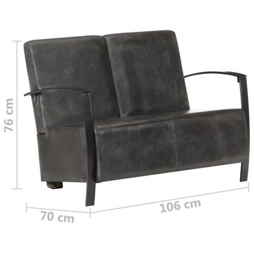 vidaXL Sofa Couch 2er Sofa Sofagarnitur Relaxsofa Ledersofa 2-Sitzer-Sofa Grau Ech