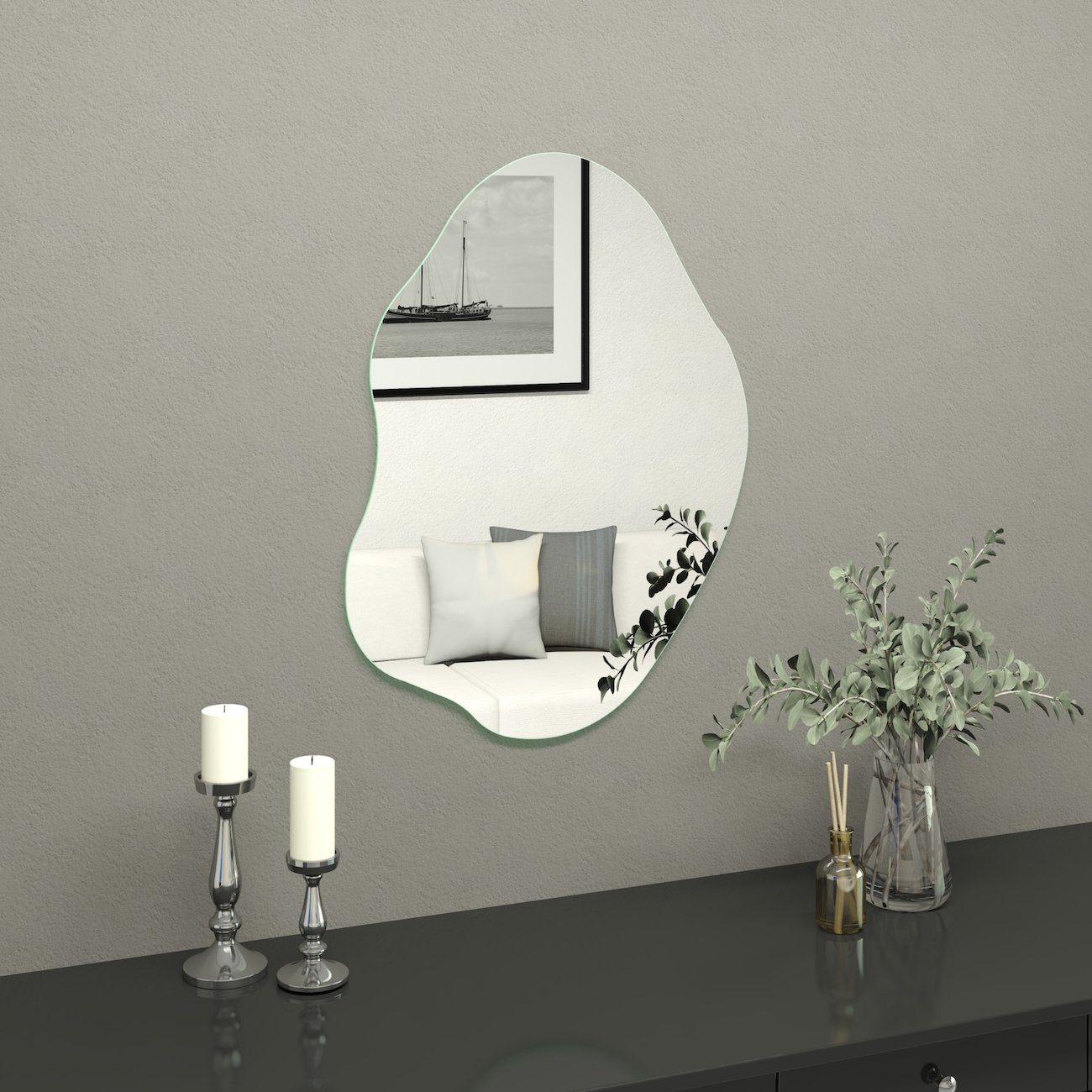 MySpiegel.de Wandspiegel Asymmetrischer Spiegel Galan mit Befestigung günstig online kaufen