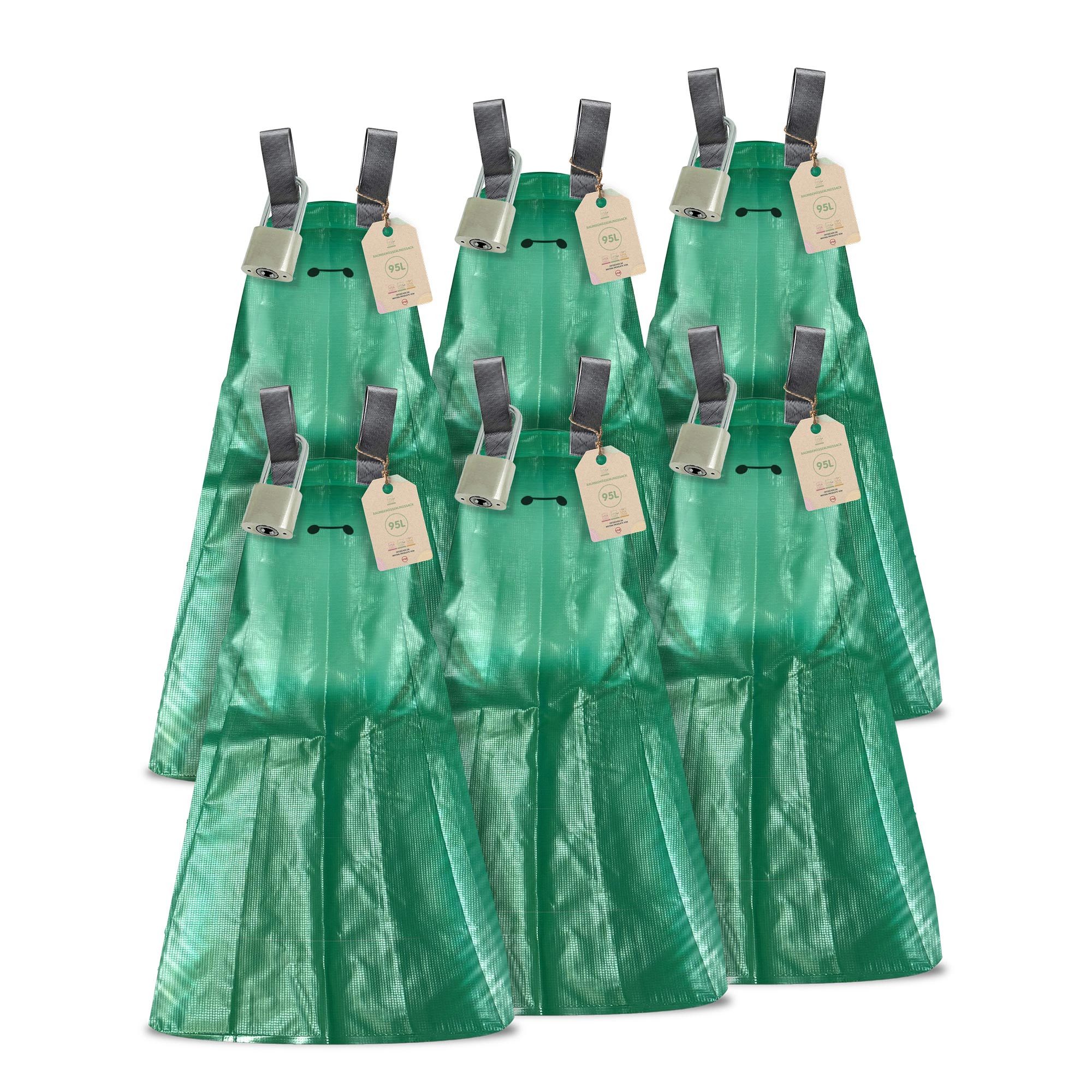 UNUS GARDEN Bewässerungssystem Baumbewässerungssack 70/95 l mit Schloss, (6-tlg., 6er Set), mit Schloss 95 Liter, 92 x 95 cm, Wassersack für Bäume