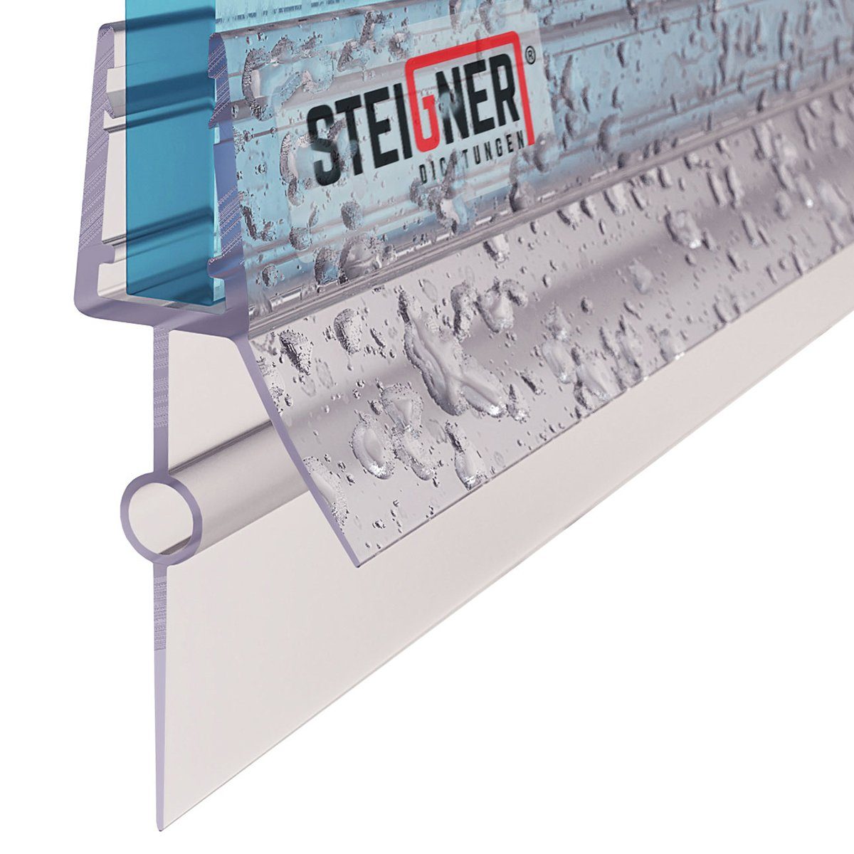 STEIGNER Duschdichtung 30cm Gerade PVC Ersatzdichtung für Dusche, L: 30 cm, (1 Stück Packung, Einzeldichtung), Glasstärke 5/6 mm Model: UK22-06