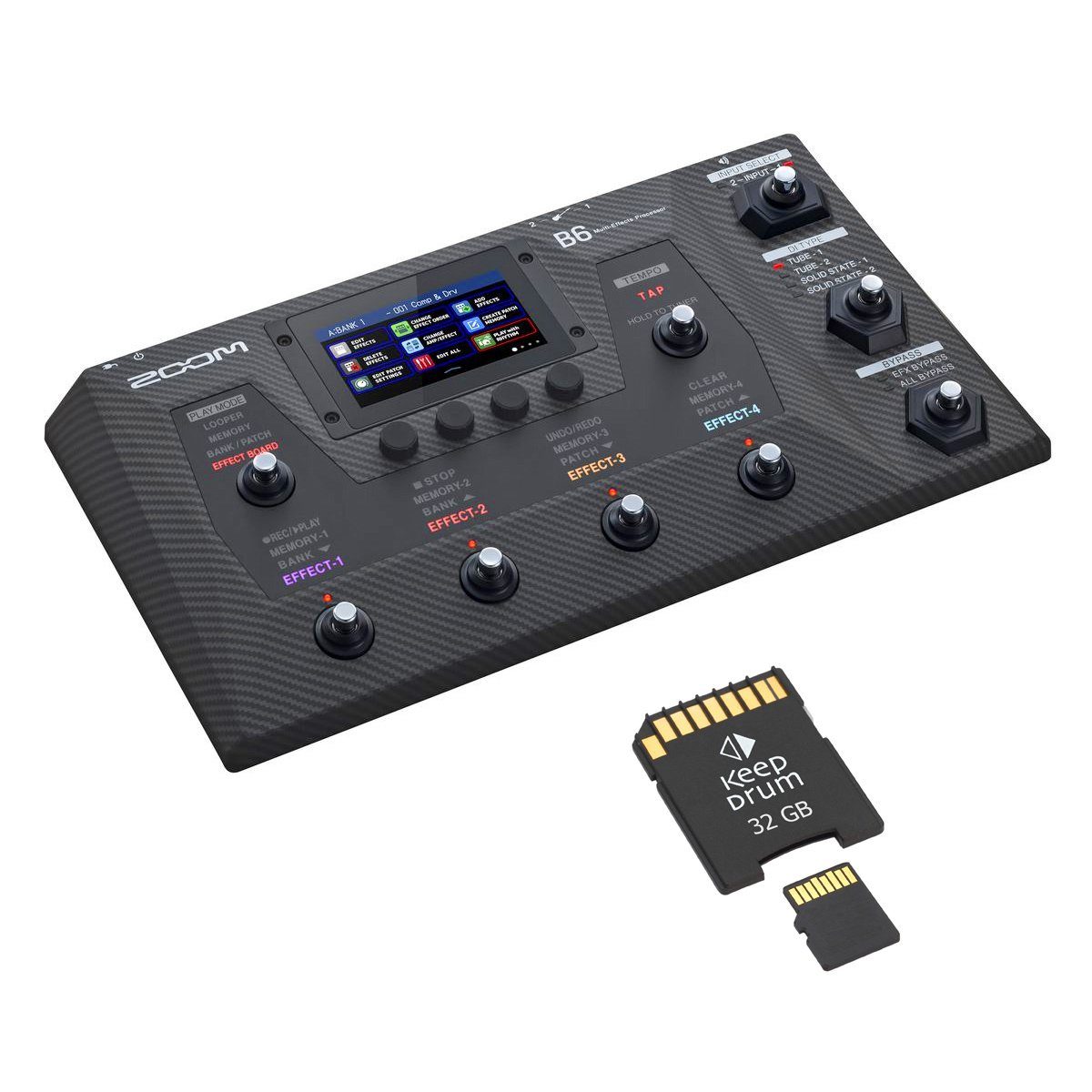 Zoom Audio E-Gitarre Zoom B6 Multieffekt-Prozessor für Bass mit SD-Karte