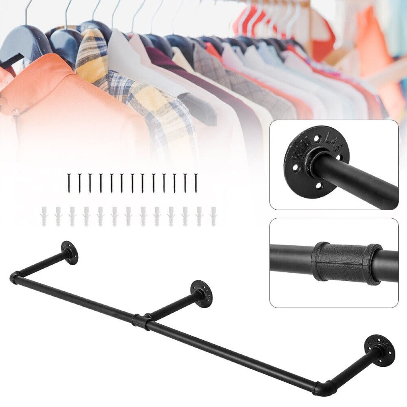 Youyijia Kleiderständer Clothes Rack for Wall 200 cm Pipe – Bild 4 von 5