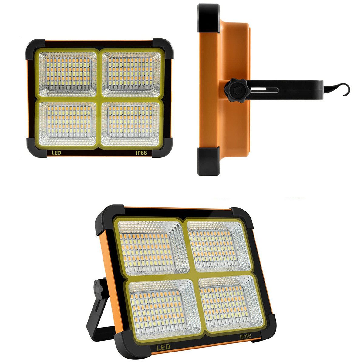 Novzep LED Solarleuchte Solar-LED-Arbeitsleuchte, 6000 mAh, wiederaufladbar,tragbare Flutlicht, 5 Lichtmodi, für Outdoor-Camping, Angeln, Mechanik-Reparatur