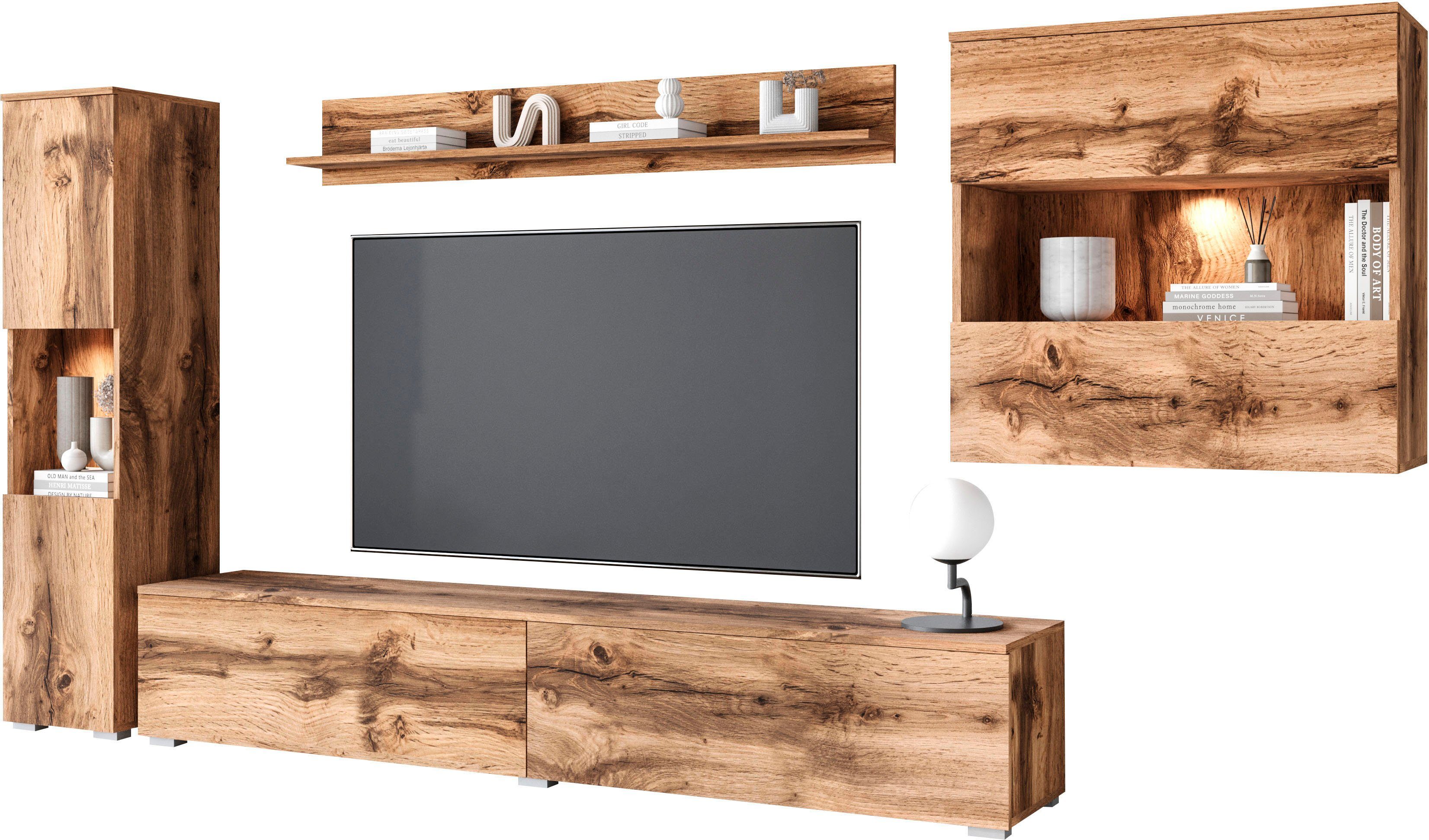 INOSIGN Wohnwand PARIS, Vitrine Türanschlag links/rechts günstig online kaufen