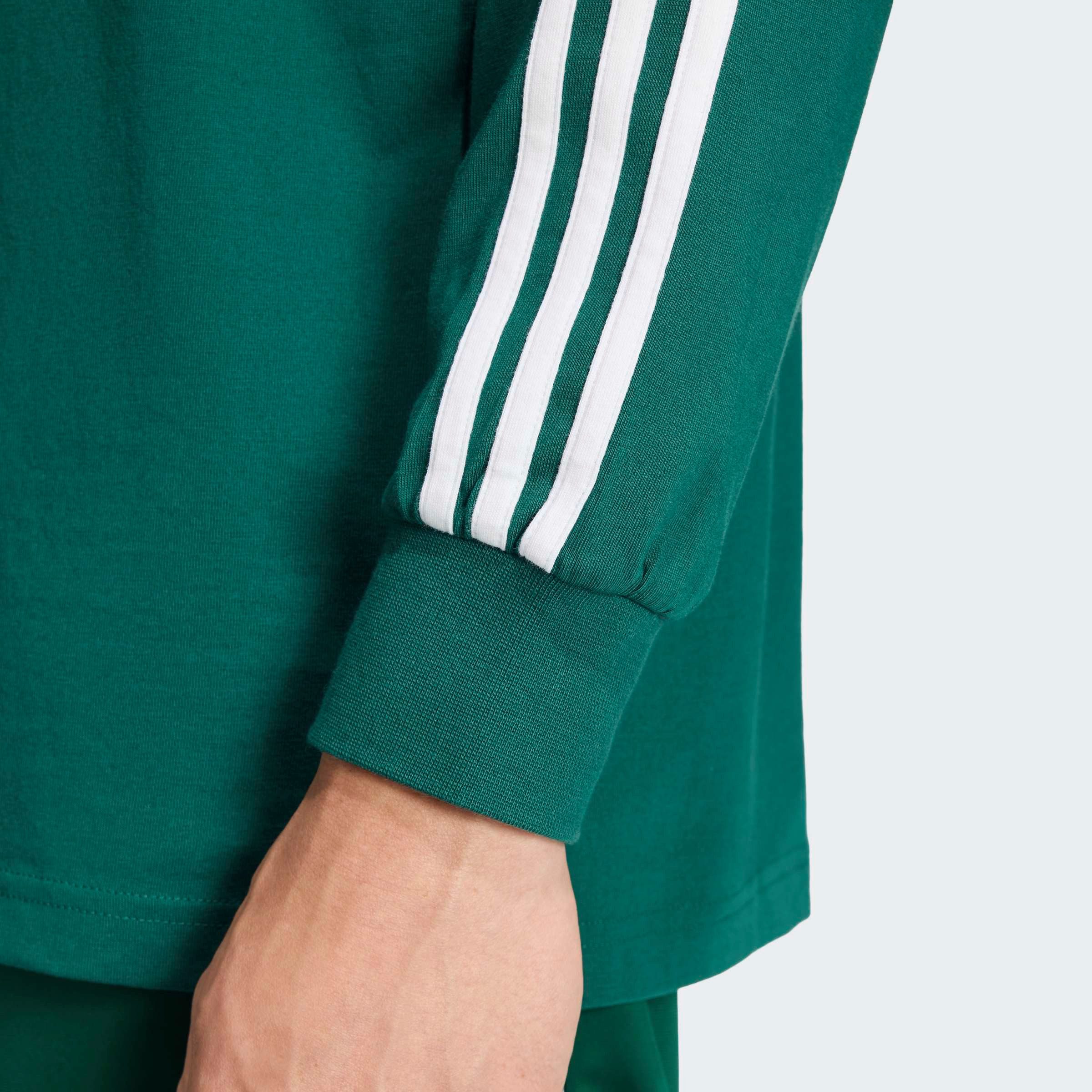 adidas Originals Poloshirt 3-STREIFEN RUGBY LONGSLEEVE POLO mit Druckknopf, aus Baumwolle