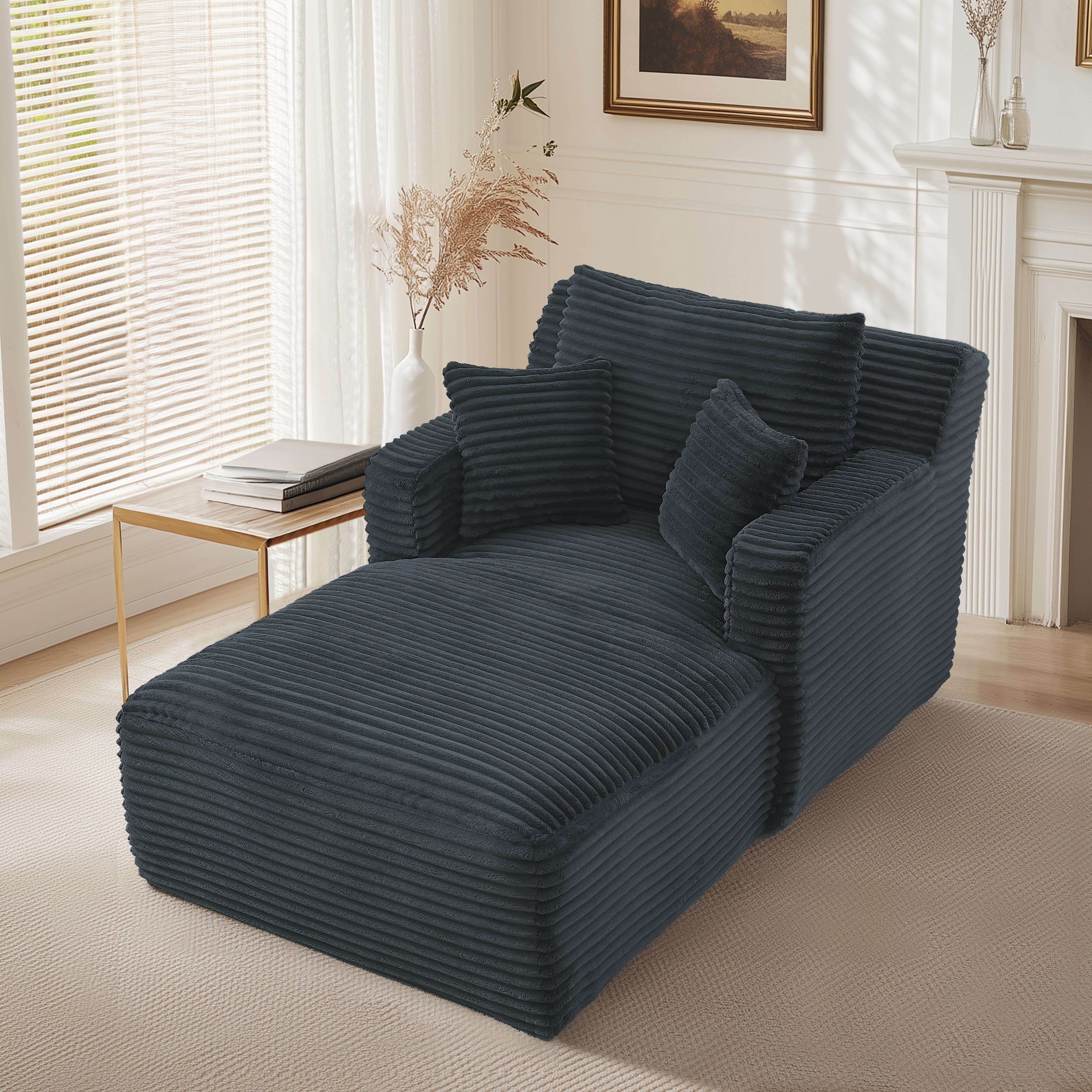 GLP Chaiselongue Bodensofa mit Schlaffunktion, Cord Chaiselongue Relaxsessel Schlafsofa ohne Montage