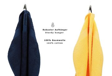 Betz Handtuch Set 10-TLG. Handtuch-Set Classic, 100% Baumwolle, (Set, 10-tlg), Farbe gelb und dunkelblau