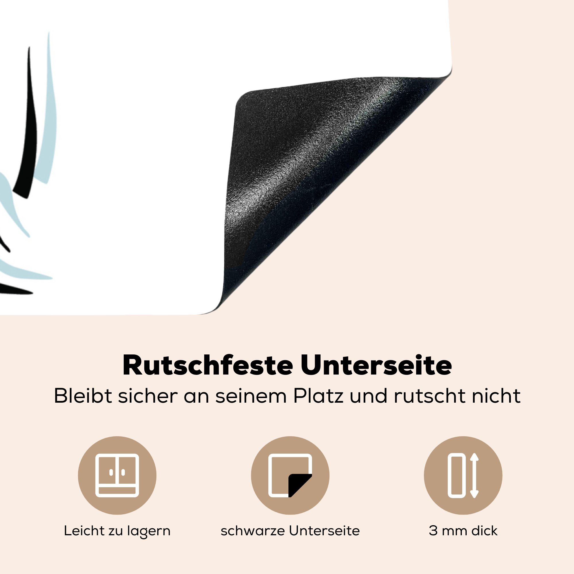 78x78 Ceranfeldabdeckung, im von (1 für cm, küche Illustration Herdblende-/Abdeckplatte verschiedenen MuchoWow Situationen Arbeitsplatte tlg), Eine Judo, Vinyl, drei