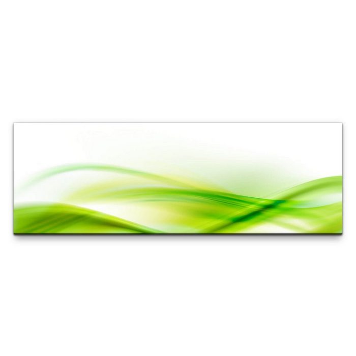 möbel-direkt.de Leinwandbild Bilder XXL grüne Wellen Wandbild auf Leinwand