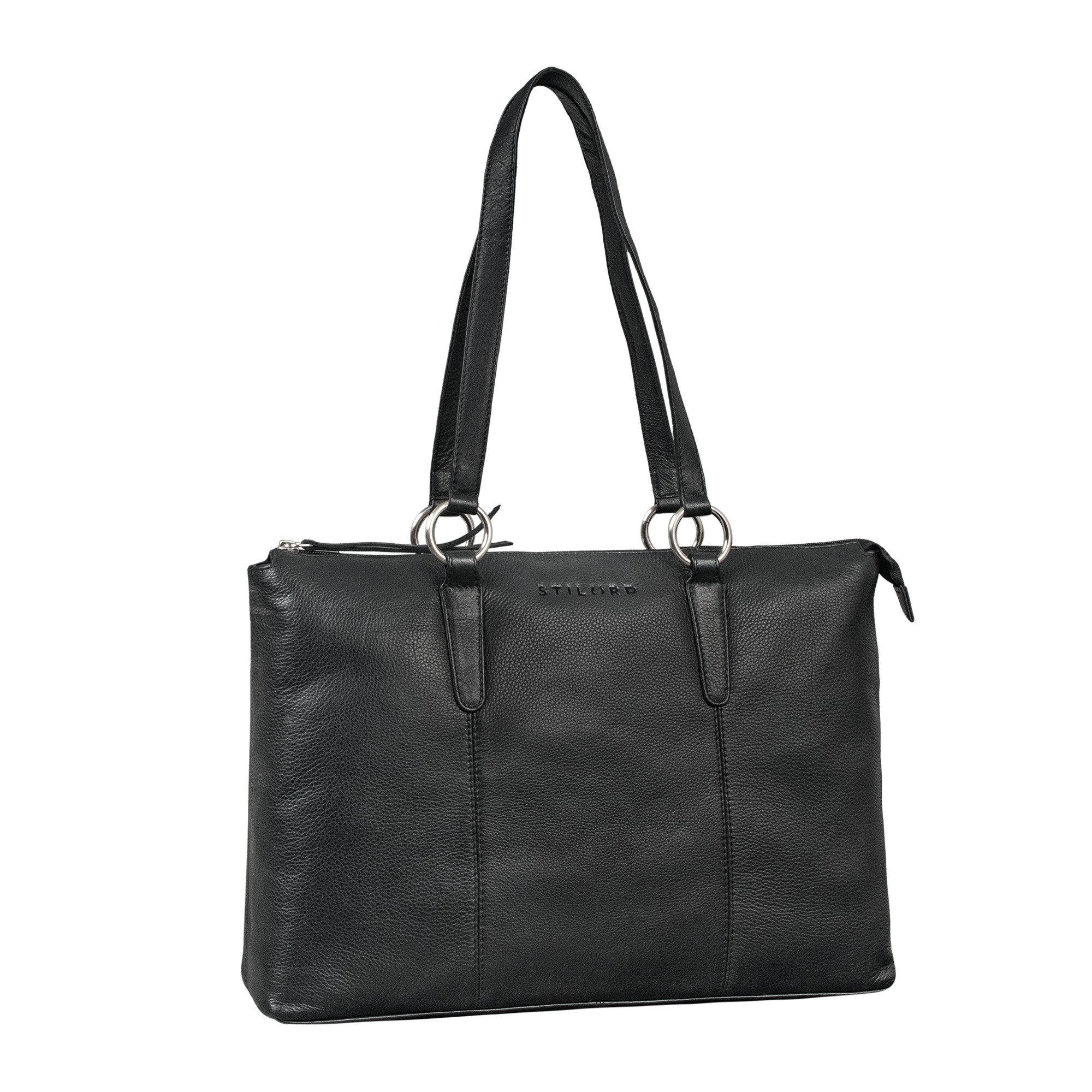 STILORD Handtasche "Pelin" Große Shopper Echt Leder mit vielen Fächern Damen 16 Zoll