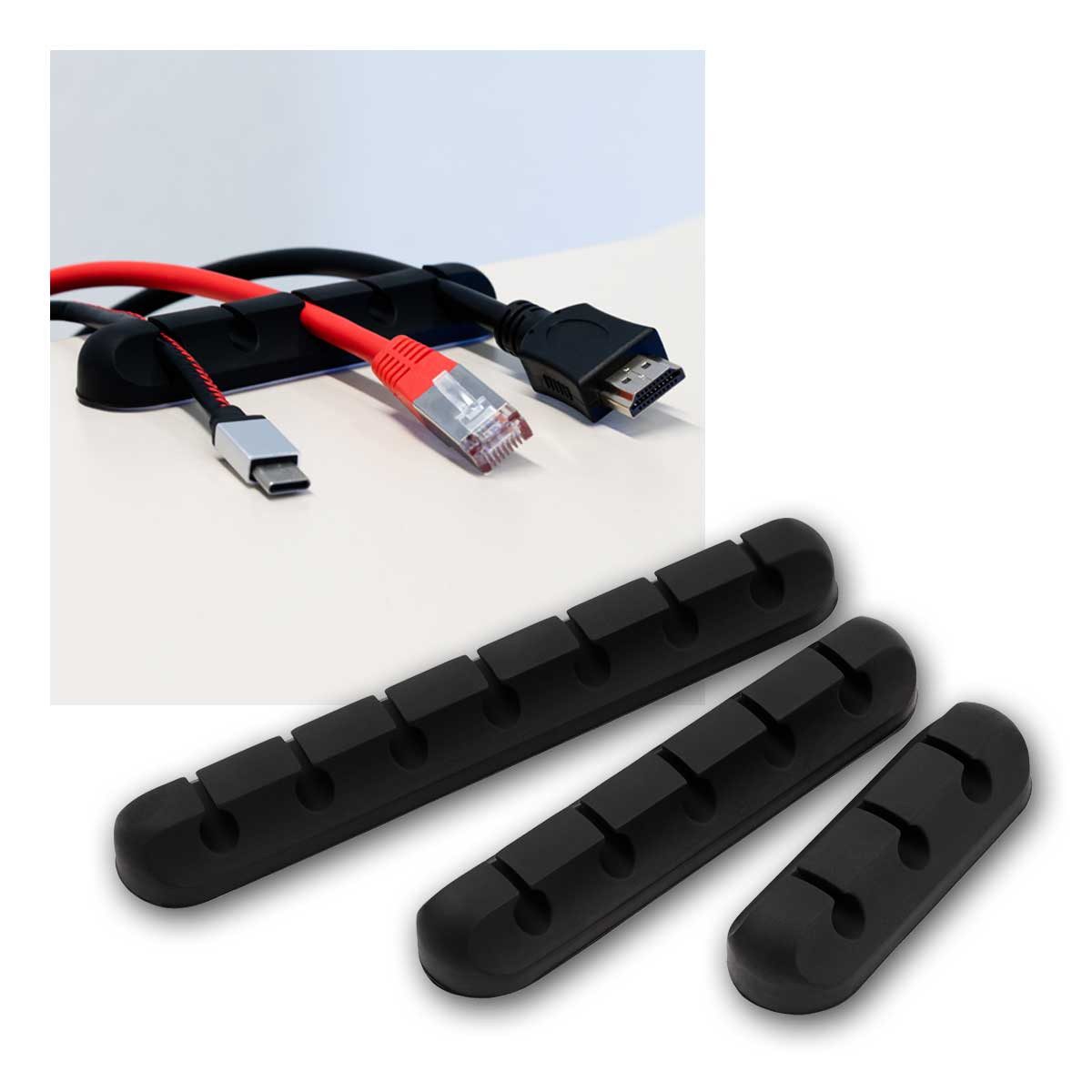 Hollywood Kabelkanal 3er-Pack Kabelhalter, Kabelmanagement / Organizer