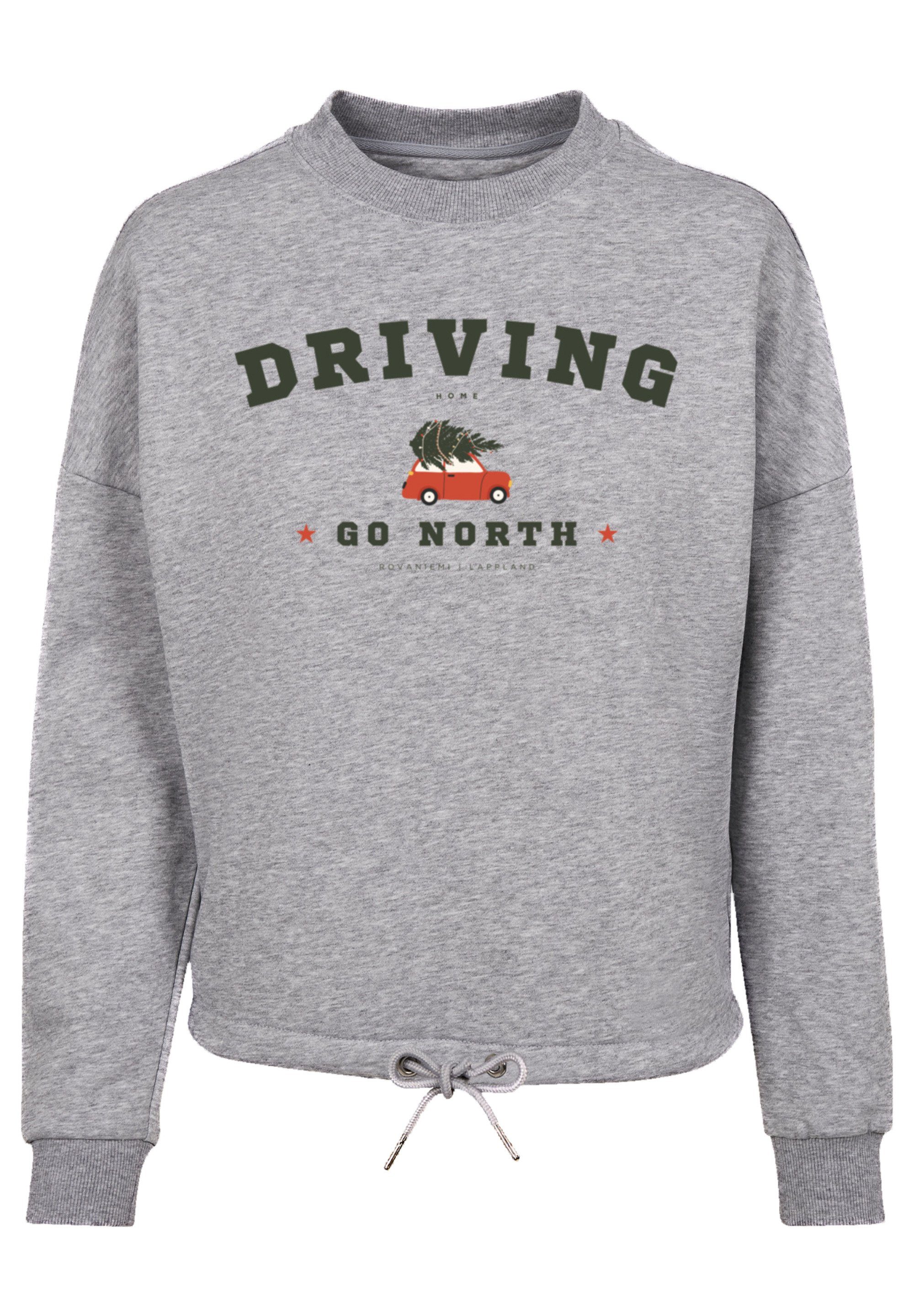 Geschenk, Weihnachten, Weihnachten heather Driving Home grey F4NT4STIC Sweatshirt Logo