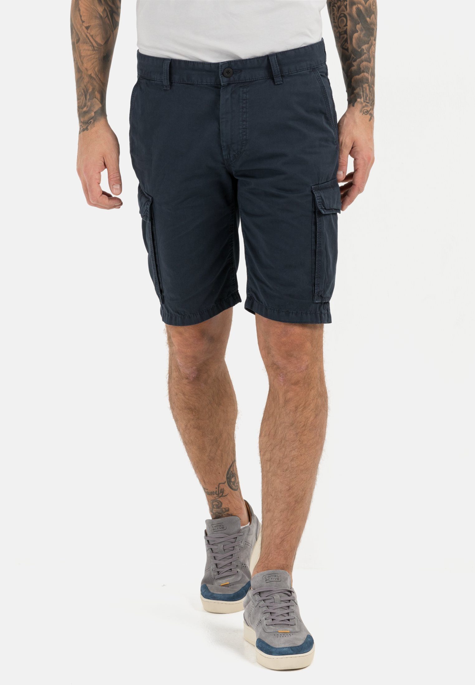 camel active Cargoshorts aus reiner Baumwolle Dunkelblau