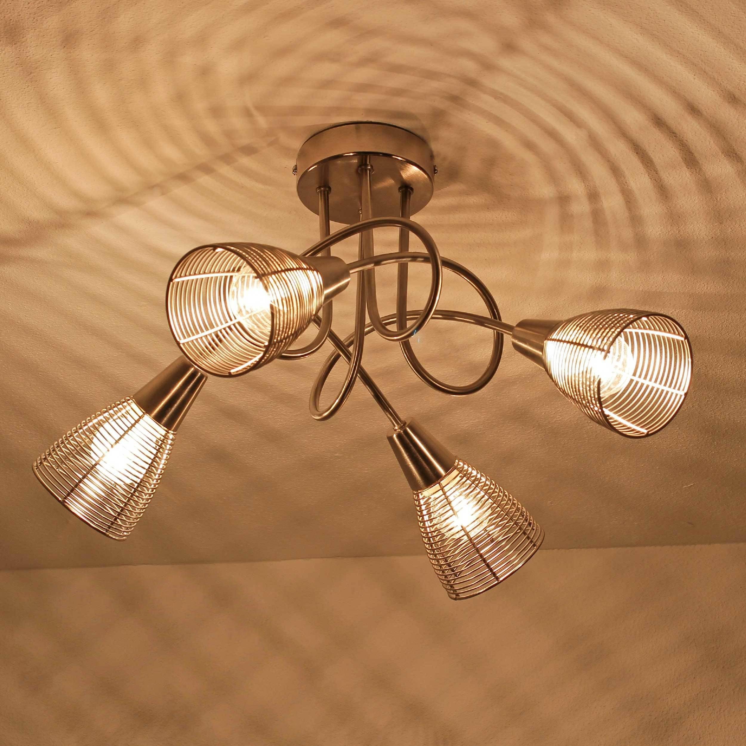 Esszimmer Licht-Erlebnisse VERONICA, Metall ohne Wohnzimmer Chrom E14 Deckenlampe Leuchtmittel, Deckenleuchte Modern