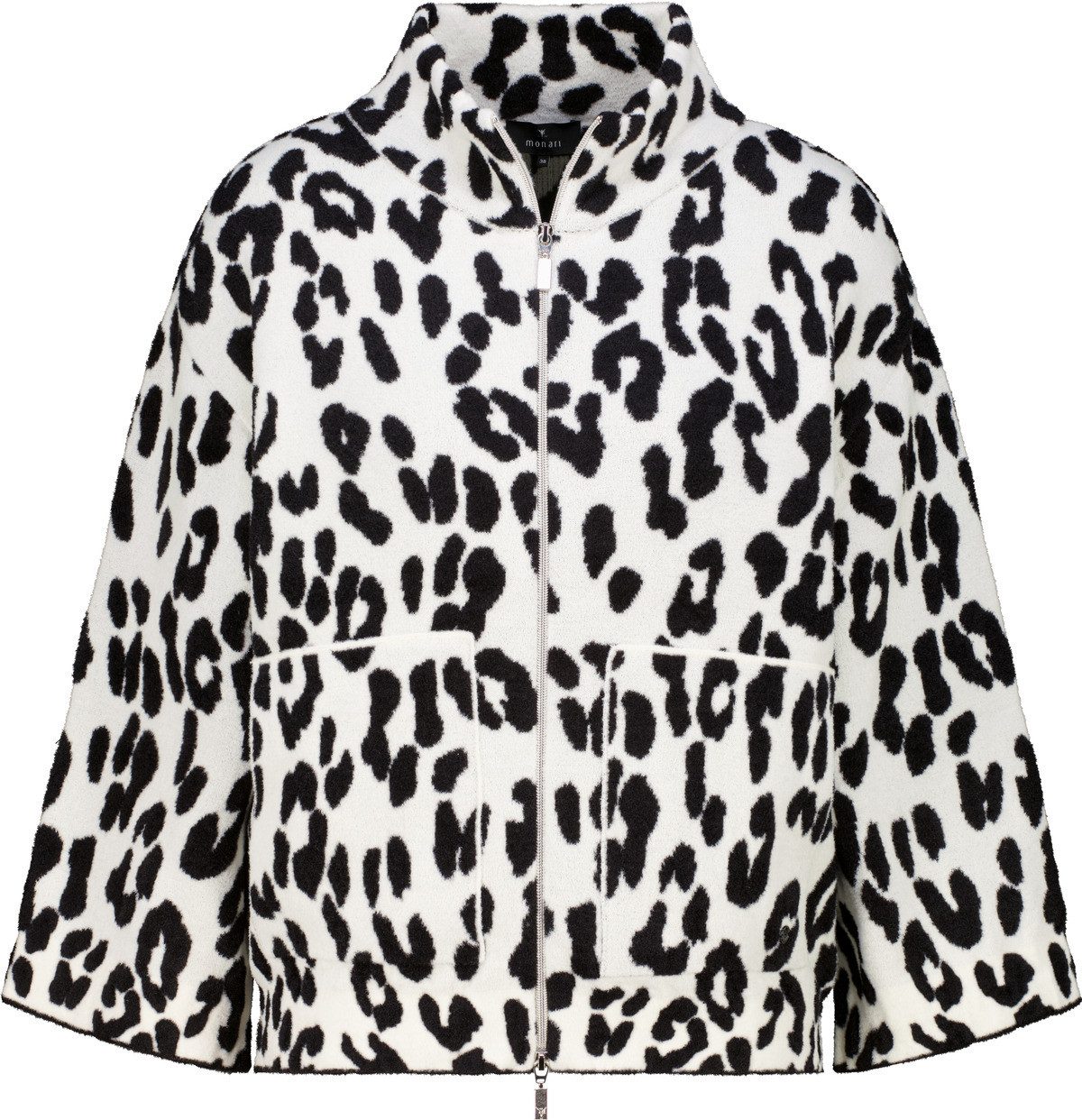 Monari Jacquardstrickjacke mit Leojacquard Muster