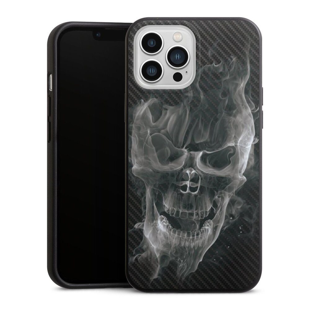 Handyhülle Totenkopf Schädel Carbon Smoke Skull Carbon