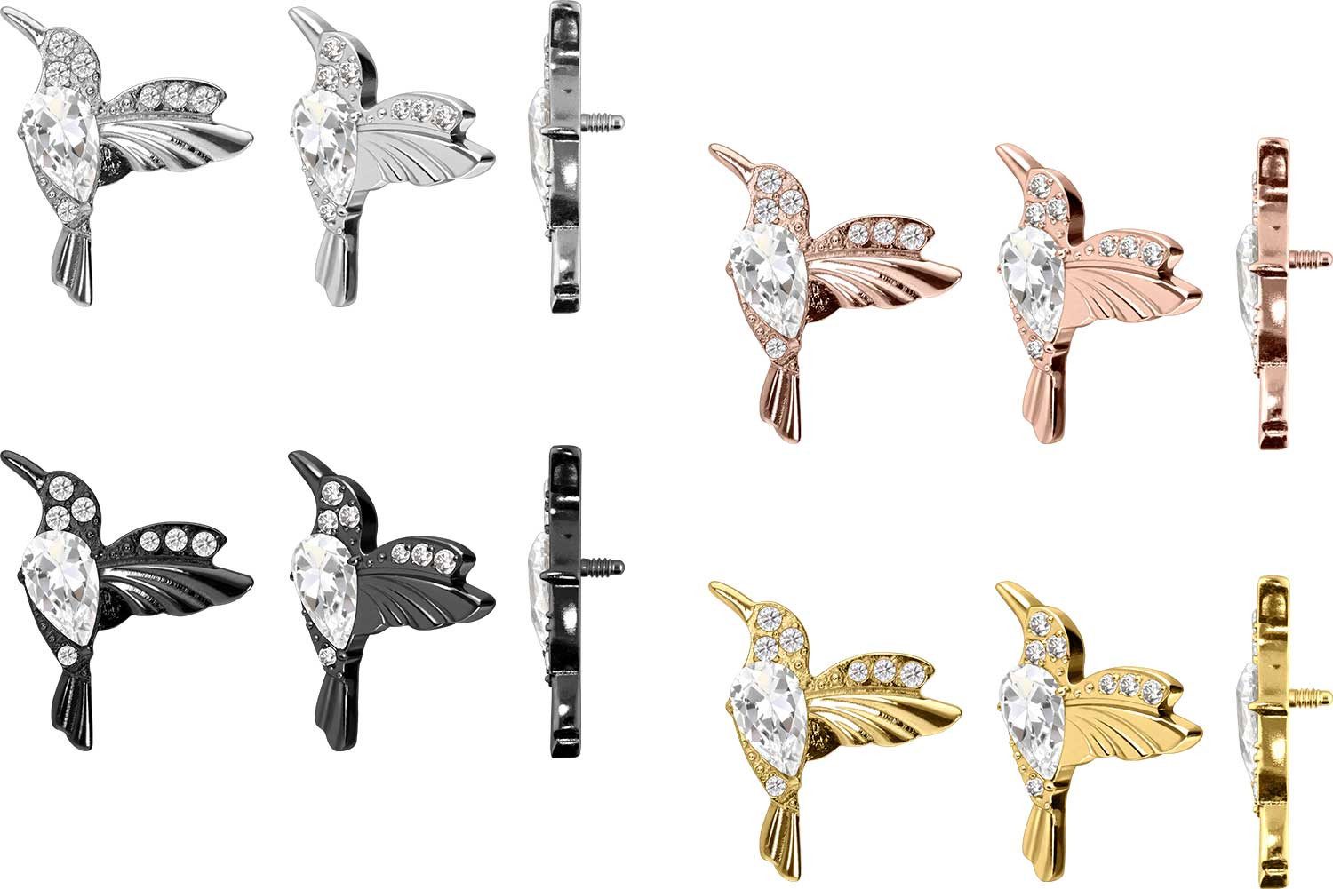 PIERCINGLINE Piercing-Set Titan Schraubaufsatz mit Außengewinde KOLIBRI (Sc günstig online kaufen