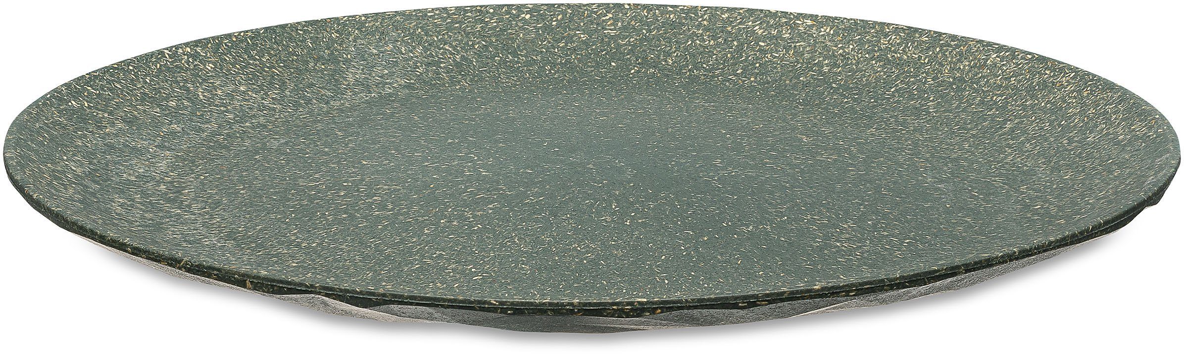 KOZIOL Speiseteller CLUB PLATE, (4 St), biozirkuläremKunststoff+FSCHolz,spülmaschinengeeignet,melaminfrei,26cm grau