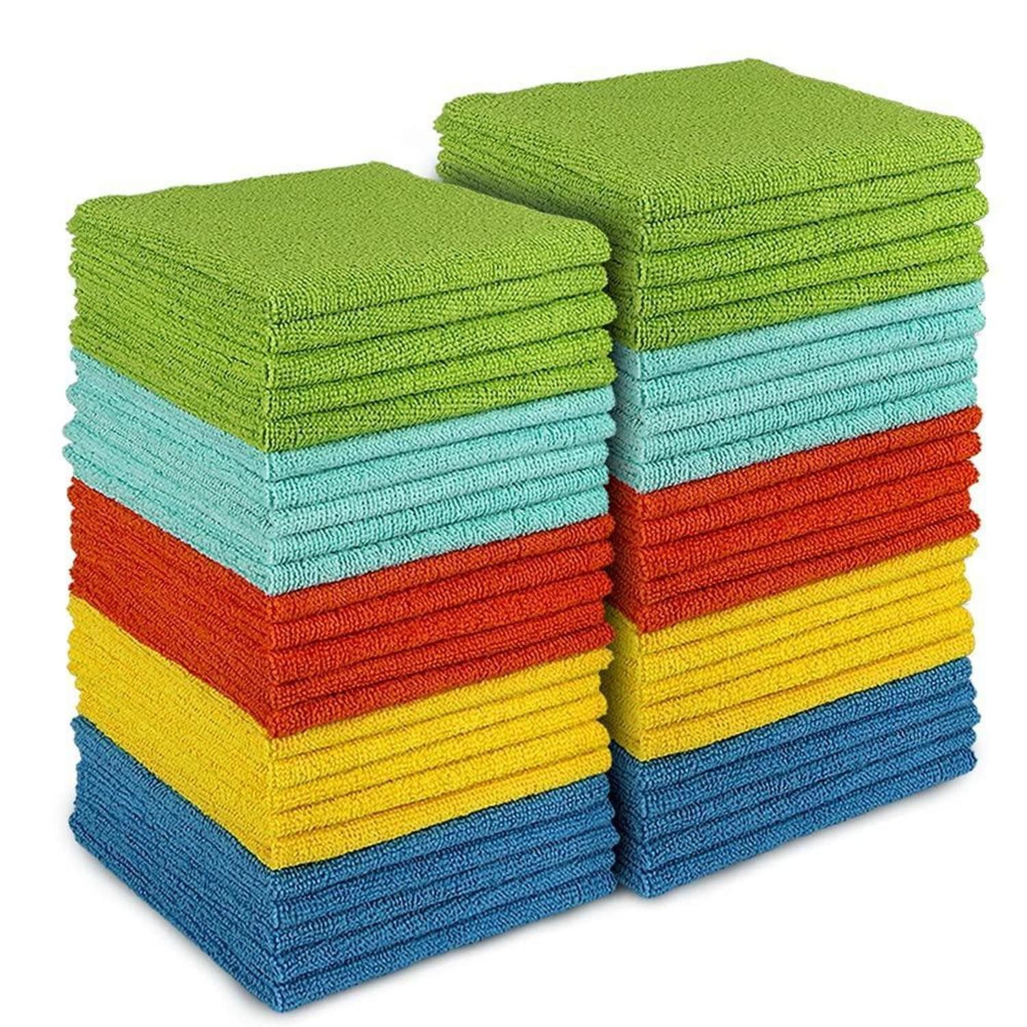 LuxusKollektion Mikrofasertücher Putztücher Geschirrtücher 30x30cm 50 Stück Mehrfarbig Mikrofasertuch