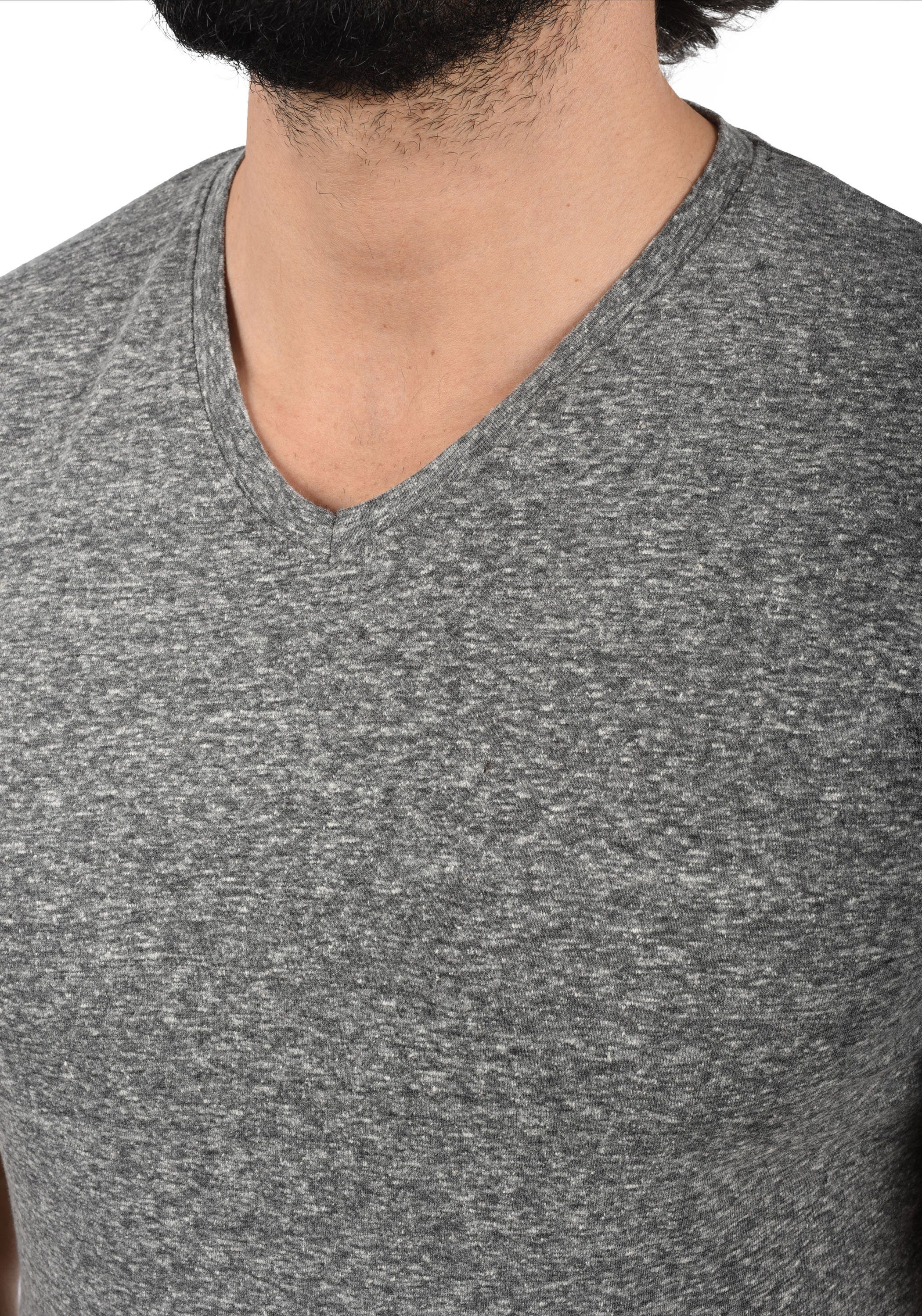 Grey Dark V-Ausschnitt (8288) V-Shirt mit !Solid T-Shirt SDAlarus Melange